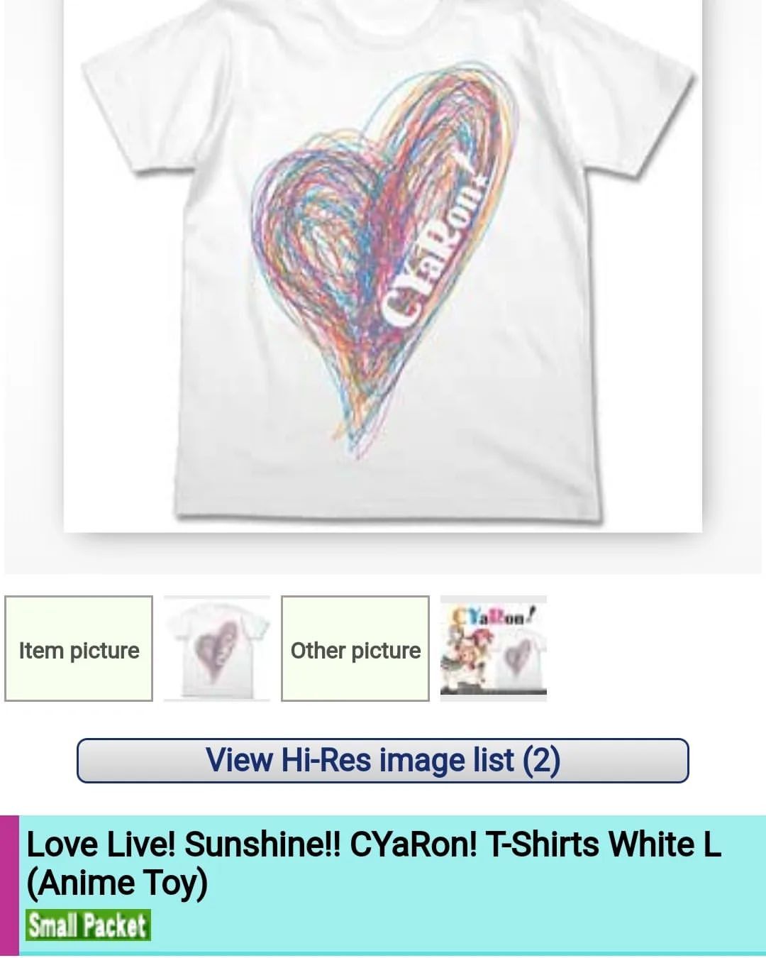 Anime × Japanese Brand Love Live Sunshine! CYaRon! White Anime Idol Tees Cospa Size US XL / EU 56 / 4 - 4 Thumbnail
