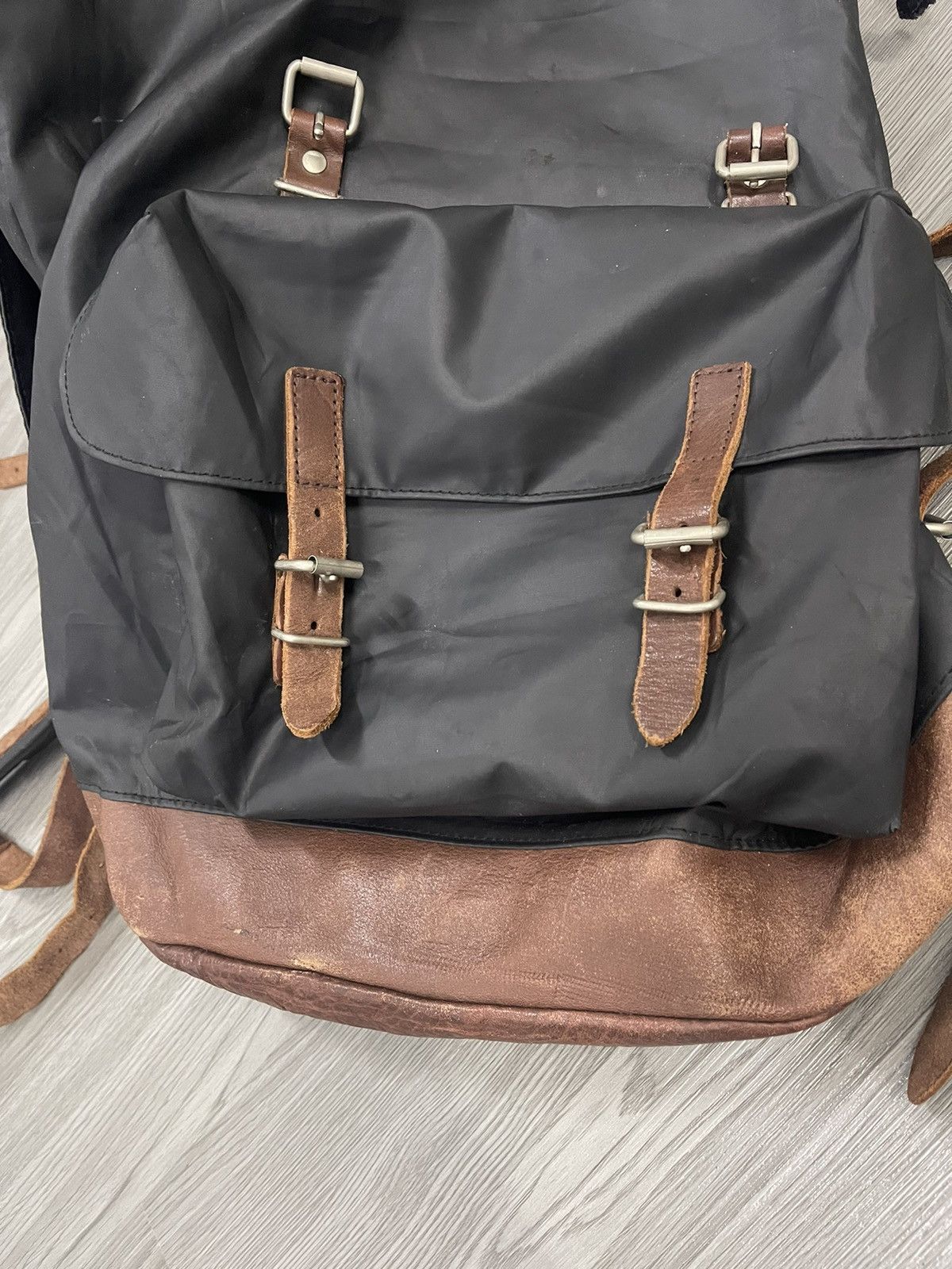 Union made ciaopanic Leather and tech nylon rucksack pack