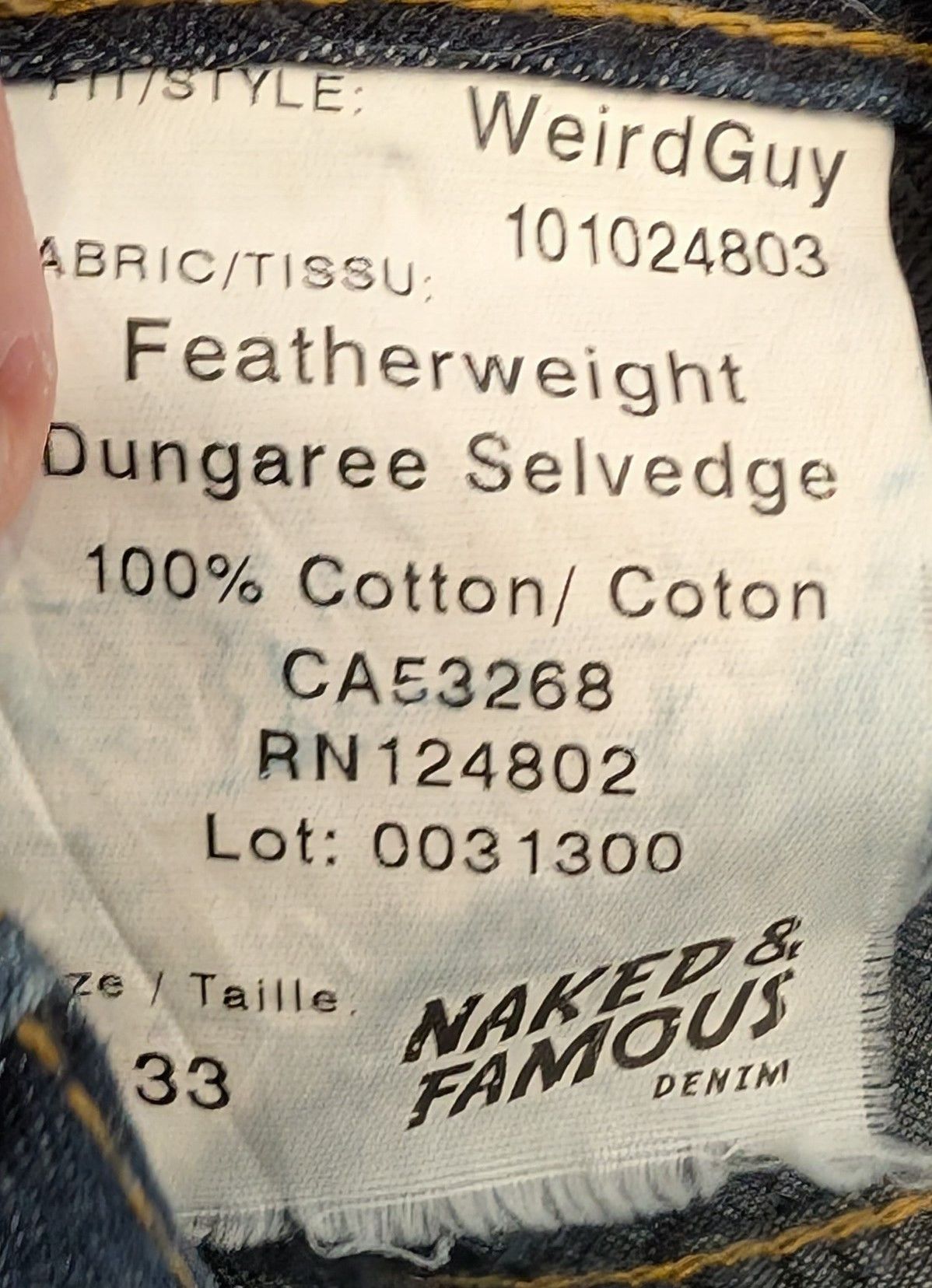 Naked & Famous Naked & Famous Featherweight Dungaree Selvedge Weird Guy Size US 33 - 3 Thumbnail