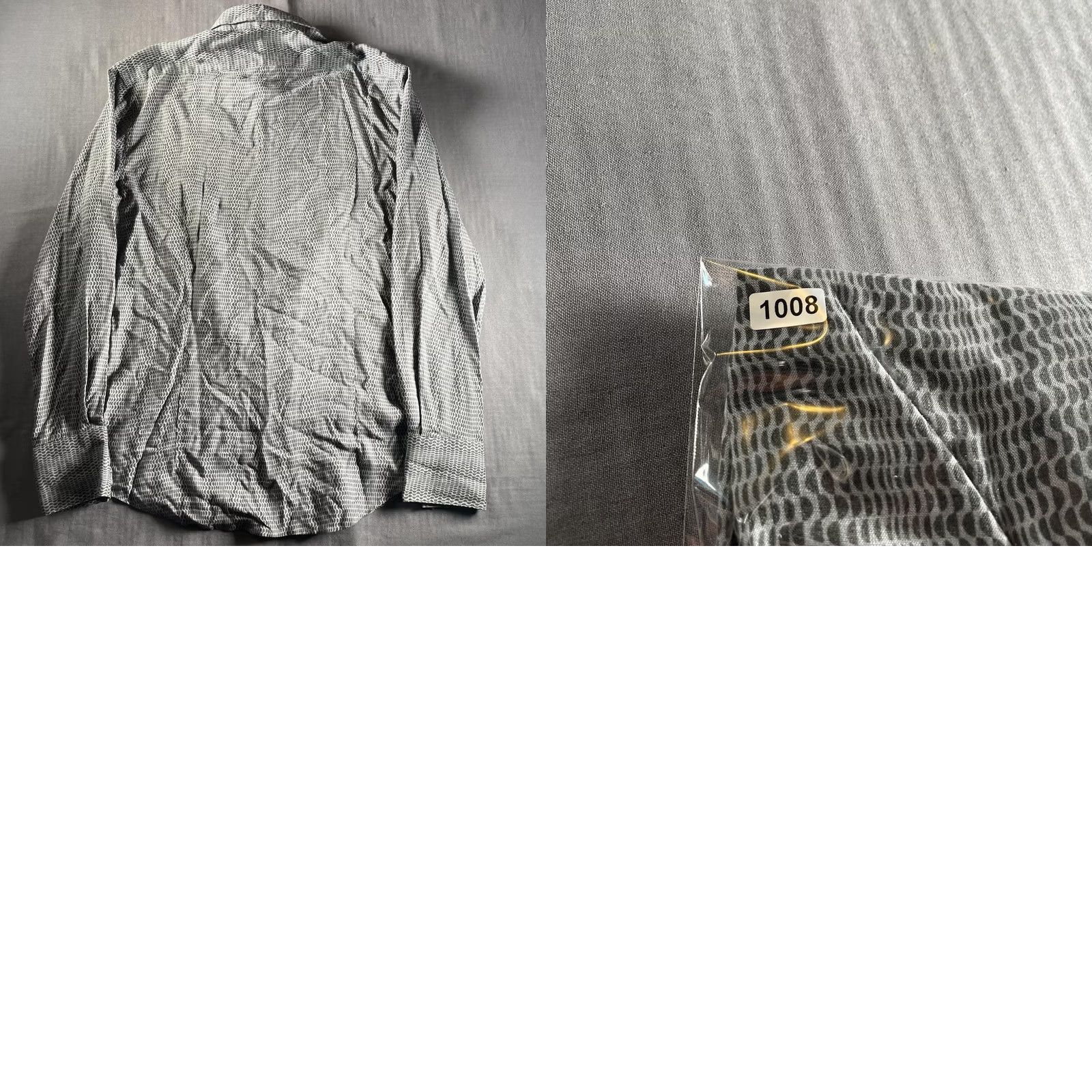 John Varvatos John Varvatos Shirt Mens Medium Gray Long Sleeve Button Up Geometric Viscose Size US M / EU 48-50 / 2 - 8 Thumbnail