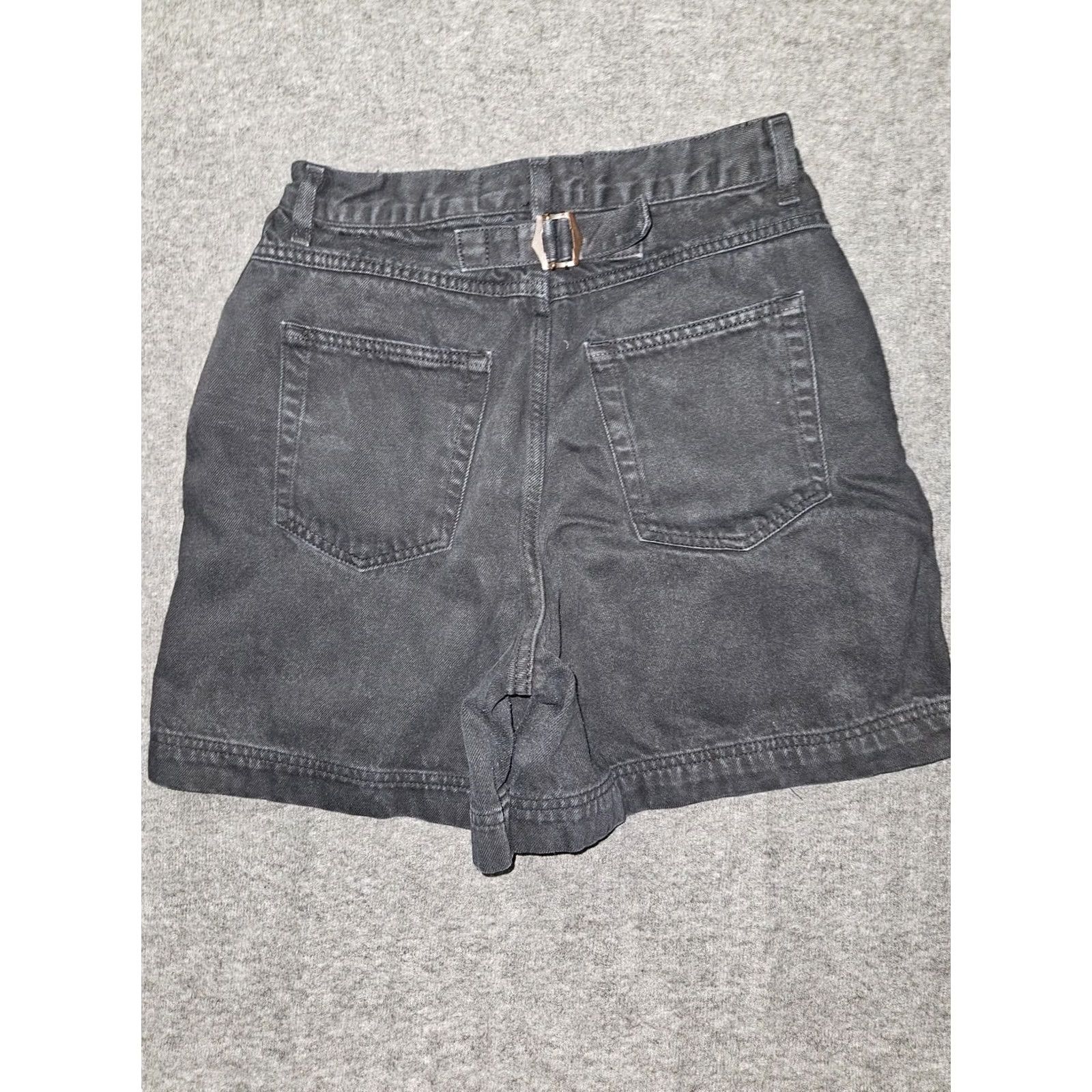 L.E.I. VINTAGE l.e.i. Shorts Womens 8 Black Denim High Rise Cinch Back 100% Cotton 733204J Mens Girls Womens Size 27" / US 4 / IT 40 - 7 Thumbnail