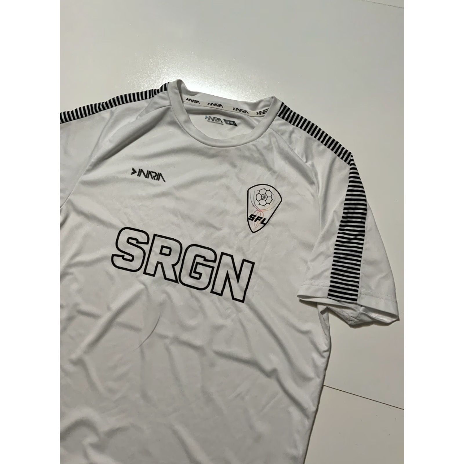 Vintage VINTAGE Inaria The Shoe Surgeon SRGN Studios Football League Soccer White Jersey Sz. M Size US M / EU 48-50 / 2 - 3 Thumbnail