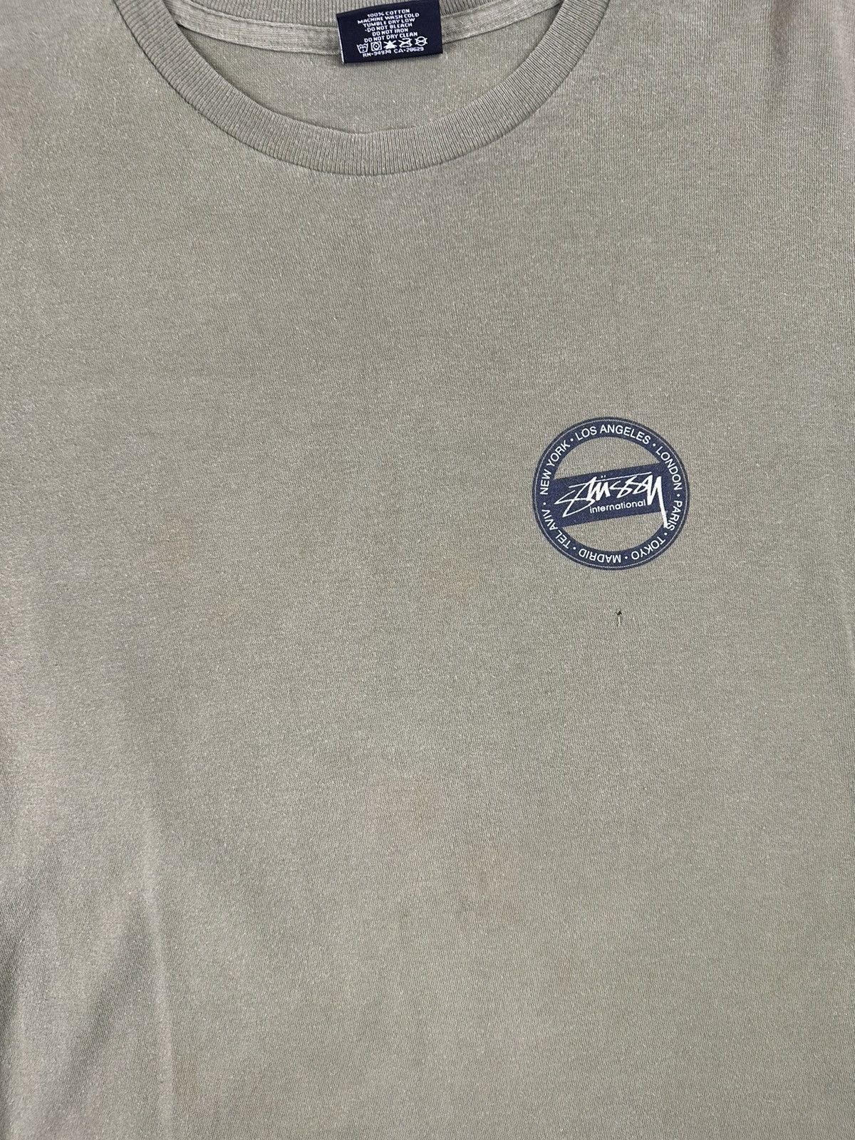 Stussy Stussy International Tour Overprint Logo Olive T-Shirt Size US M / EU 48-50 / 2 - 6 Thumbnail