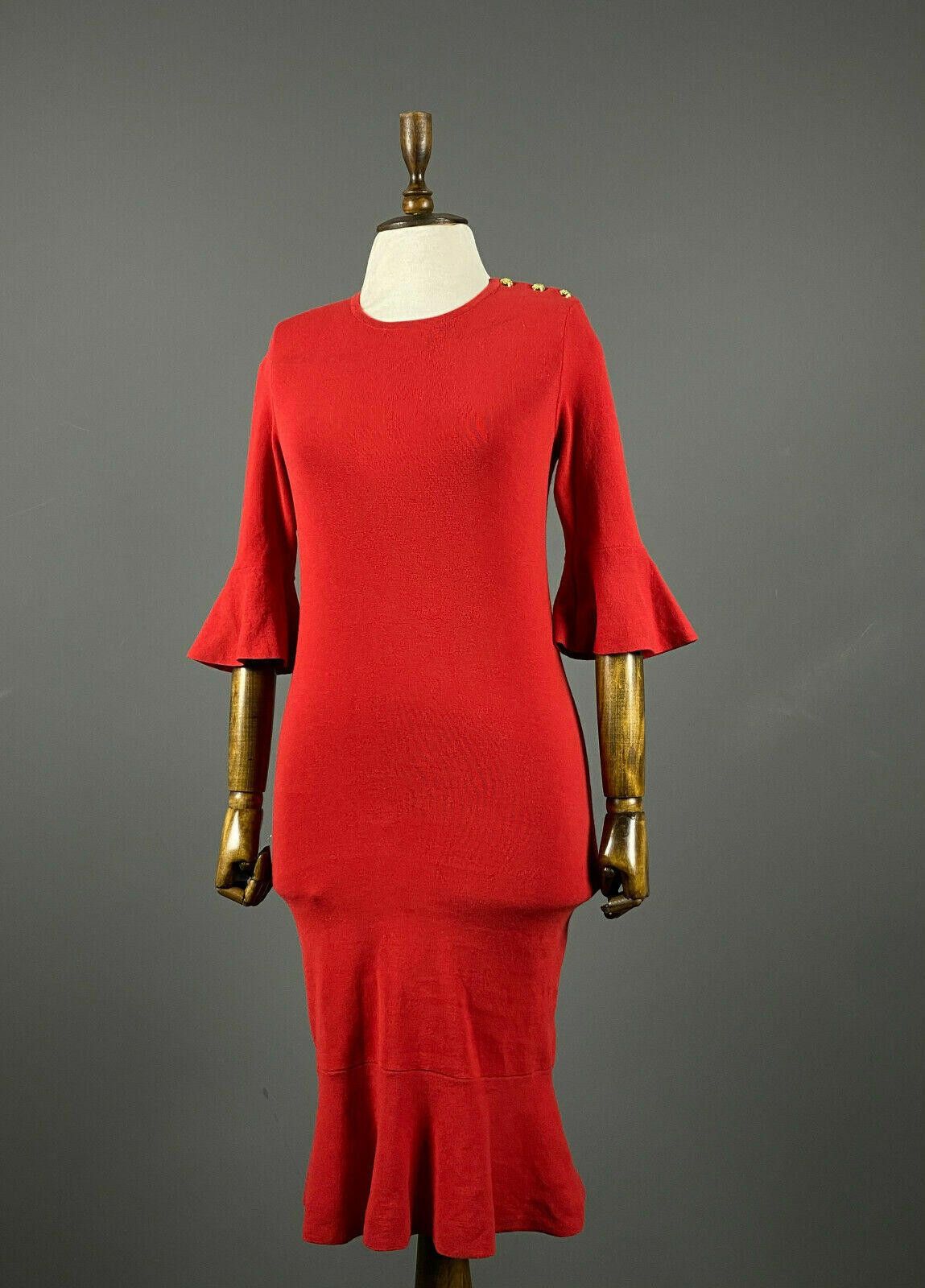 Lauren Ralph Lauren Ladies Lauren Ralph Lauren Black Label Red Midi Dress Size S Size S / US 4 / IT 40 - 1 Thumbnail