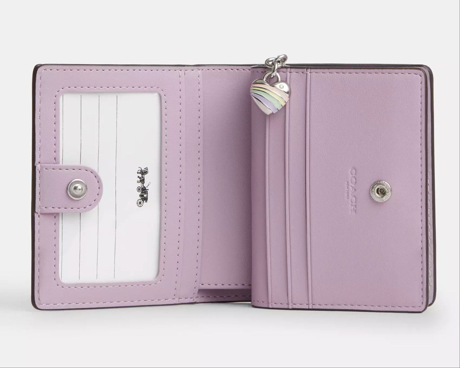 Coach Snap Wallet In Signature Leather With Heart Charm CDF21 Size ONE SIZE - 10 Thumbnail