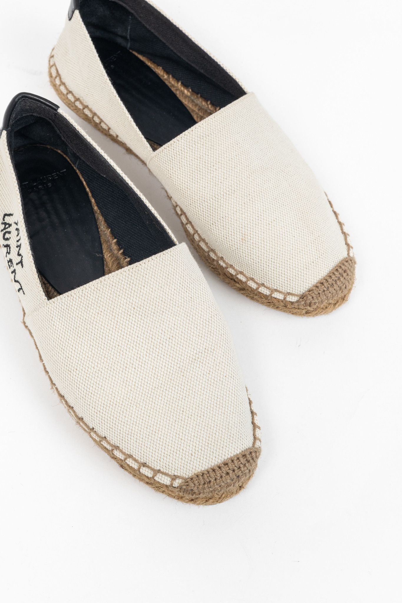 Saint Laurent Paris Saint Laurent Canvas Embroidered-Logo Flat Espadrilles Size US 5 / IT 35 - 6 Thumbnail