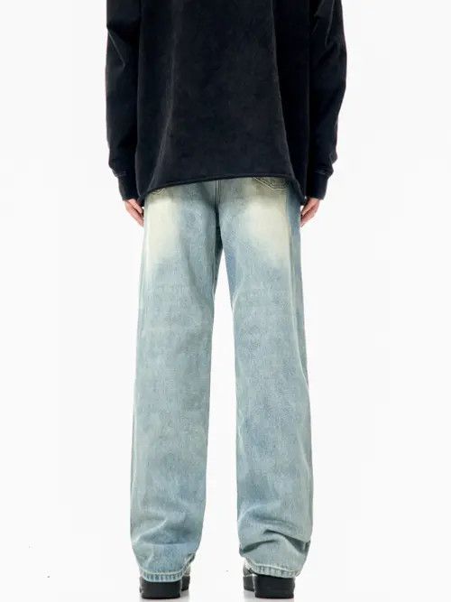 VIBE American retro washed distressed blue simple loose jeans Size US 32 / EU 48 - 5 Thumbnail