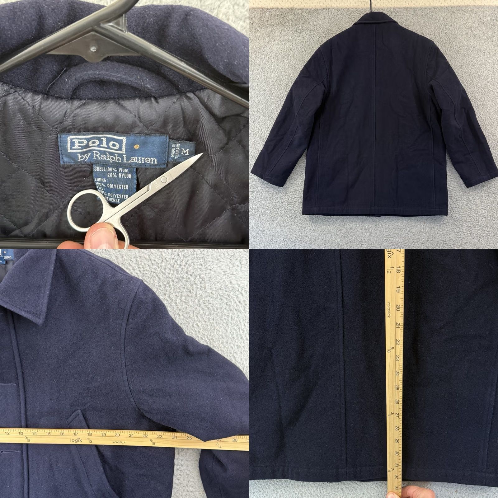 Polo Ralph Lauren Vintage Polo Ralph Lauren Pea Coat Mens Medium Wool Zip Button Quilted Jacket Size US M / EU 48-50 / 2 - 8 Thumbnail