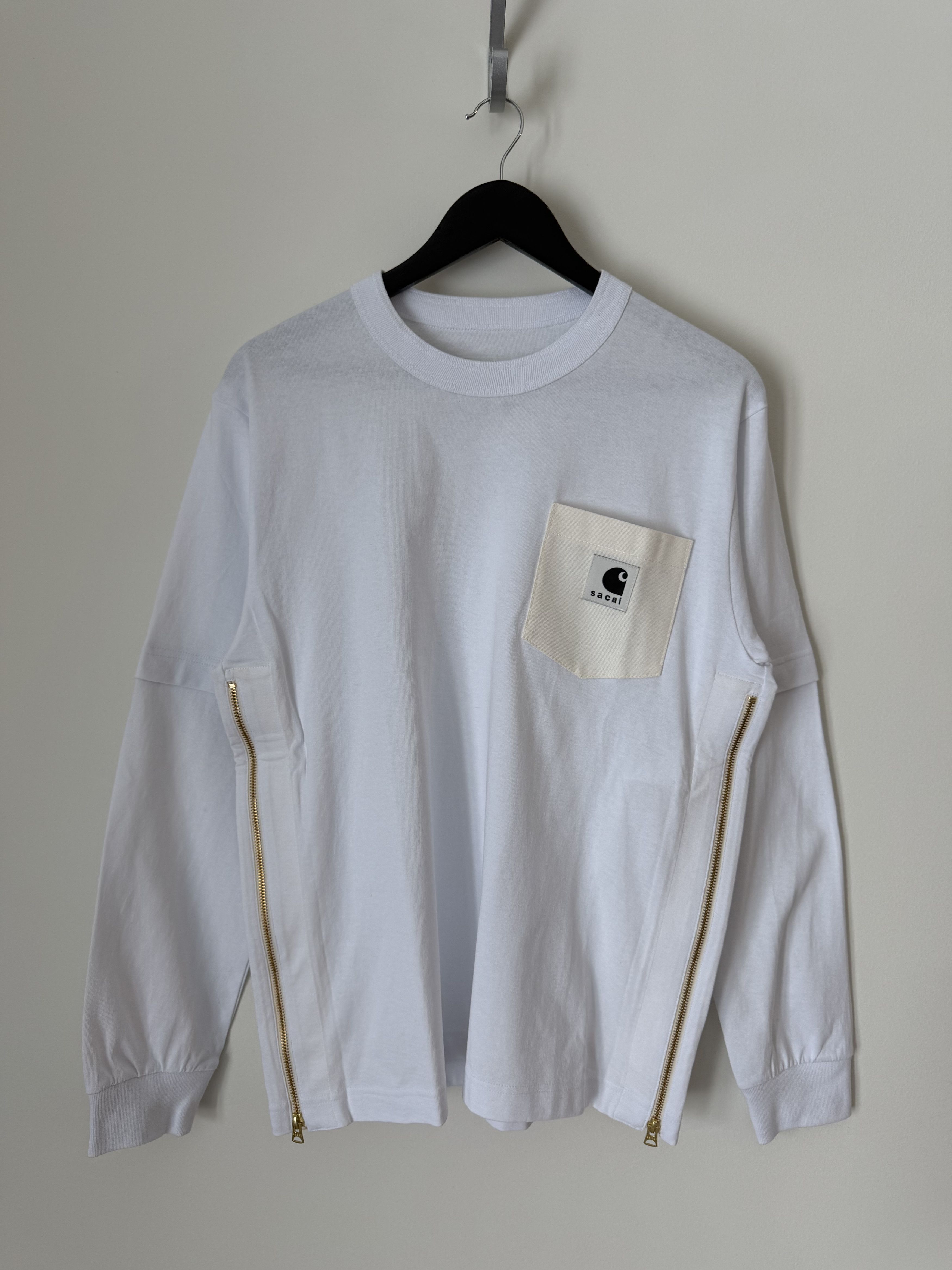 Carhartt Wip × Sacai Sacai Carhartt WIP Long Sleeve Shirt in White Size US M / EU 48-50 / 2 - 1 Thumbnail