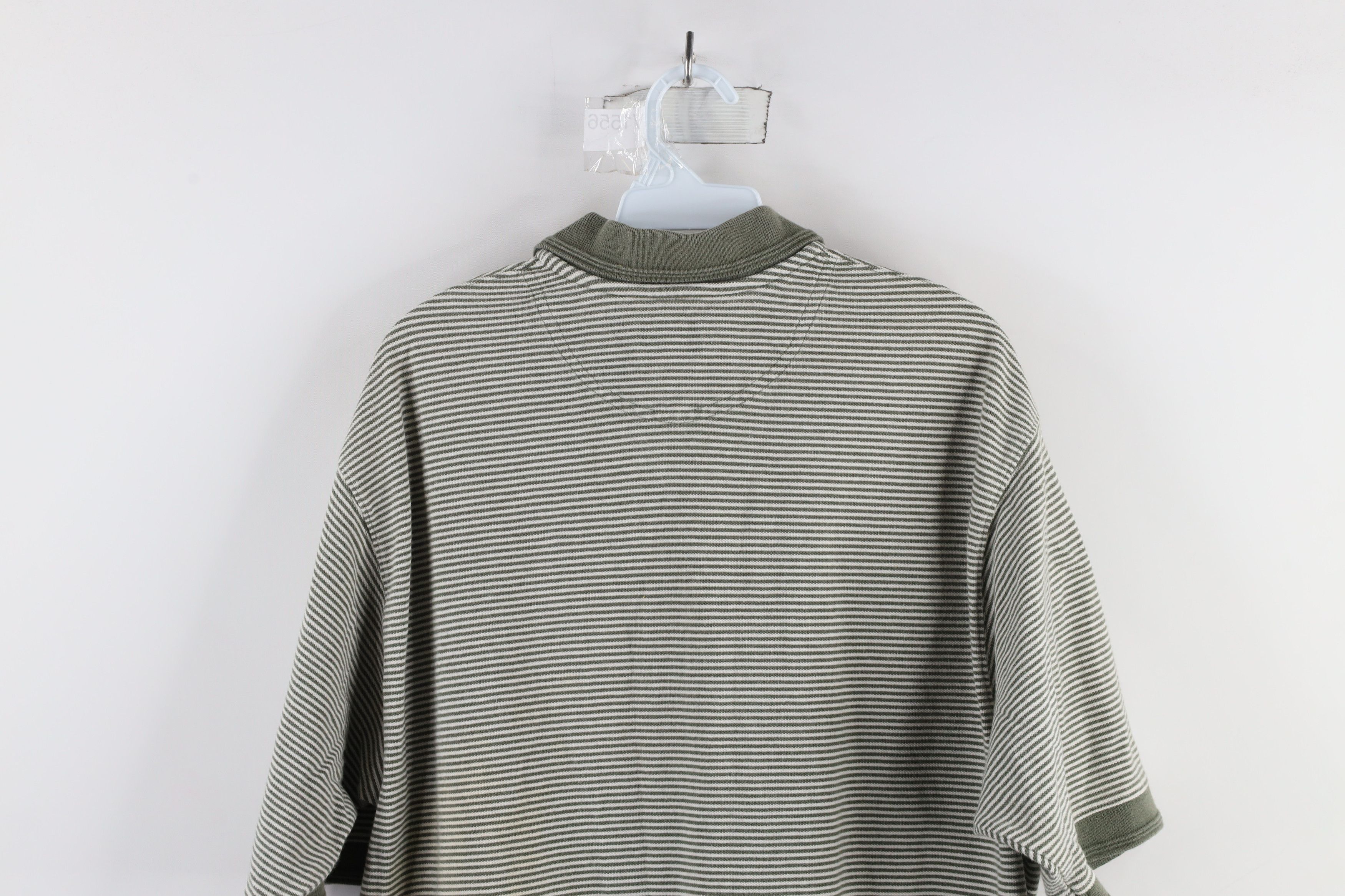Vintage Vintage 90s Streetwear Striped Heavyweight Polo Shirt Green Size US L / EU 52-54 / 3 - 8 Thumbnail