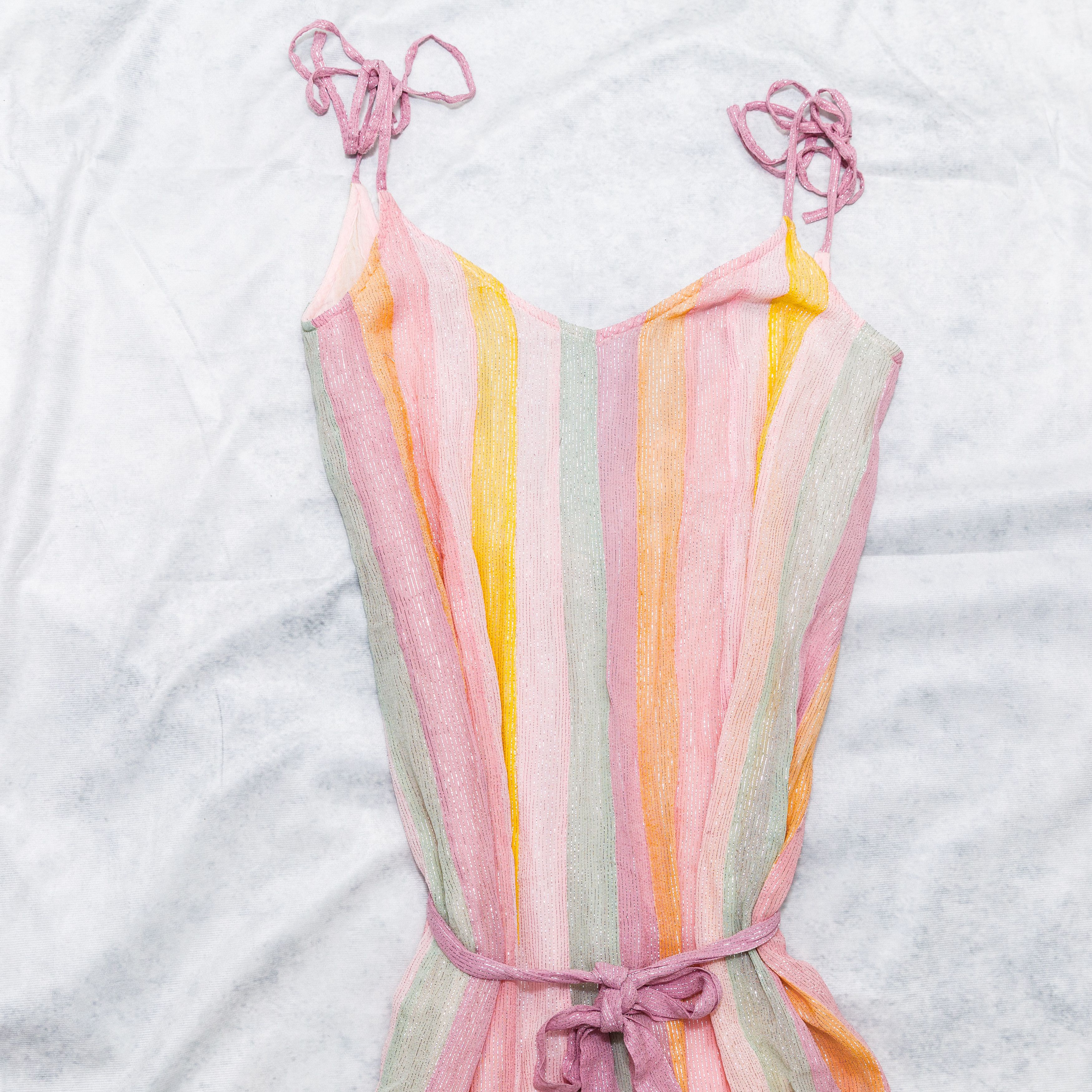 Other Sundress Cary Marbella Rainbow Pastel Dress Long XS/S Size S / US 4 / IT 40 - 2 Thumbnail