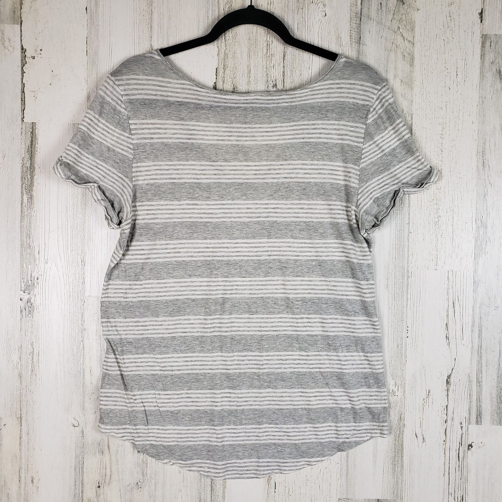 Aeropostale Aero Seriously Soft Perfect Gray & White Striped Tee Small Size S / US 4 / IT 40 - 6 Thumbnail