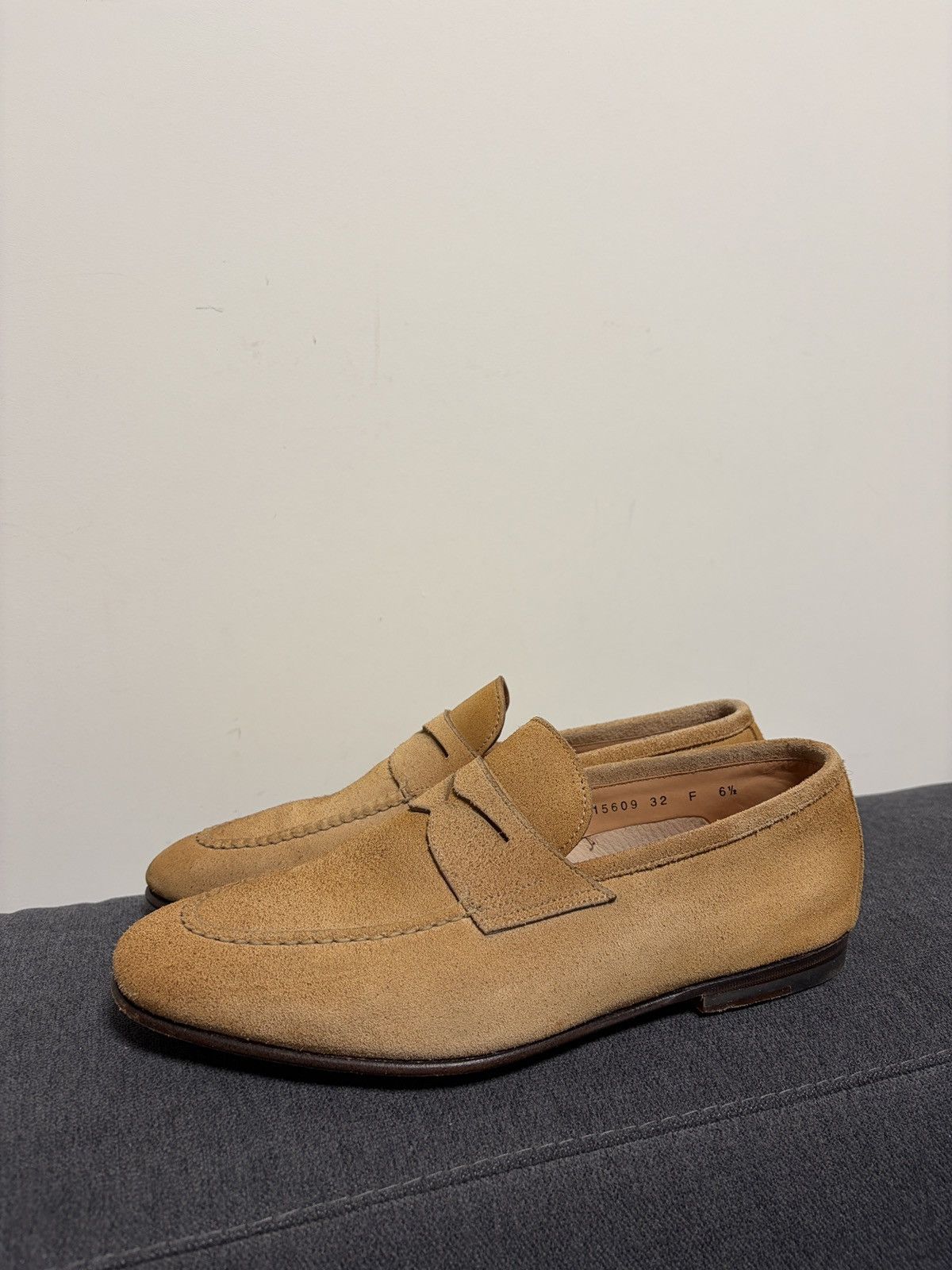 Santoni Santoni Suede Beige Loafers Size US 6.5 / EU 39-40 - 1 Thumbnail