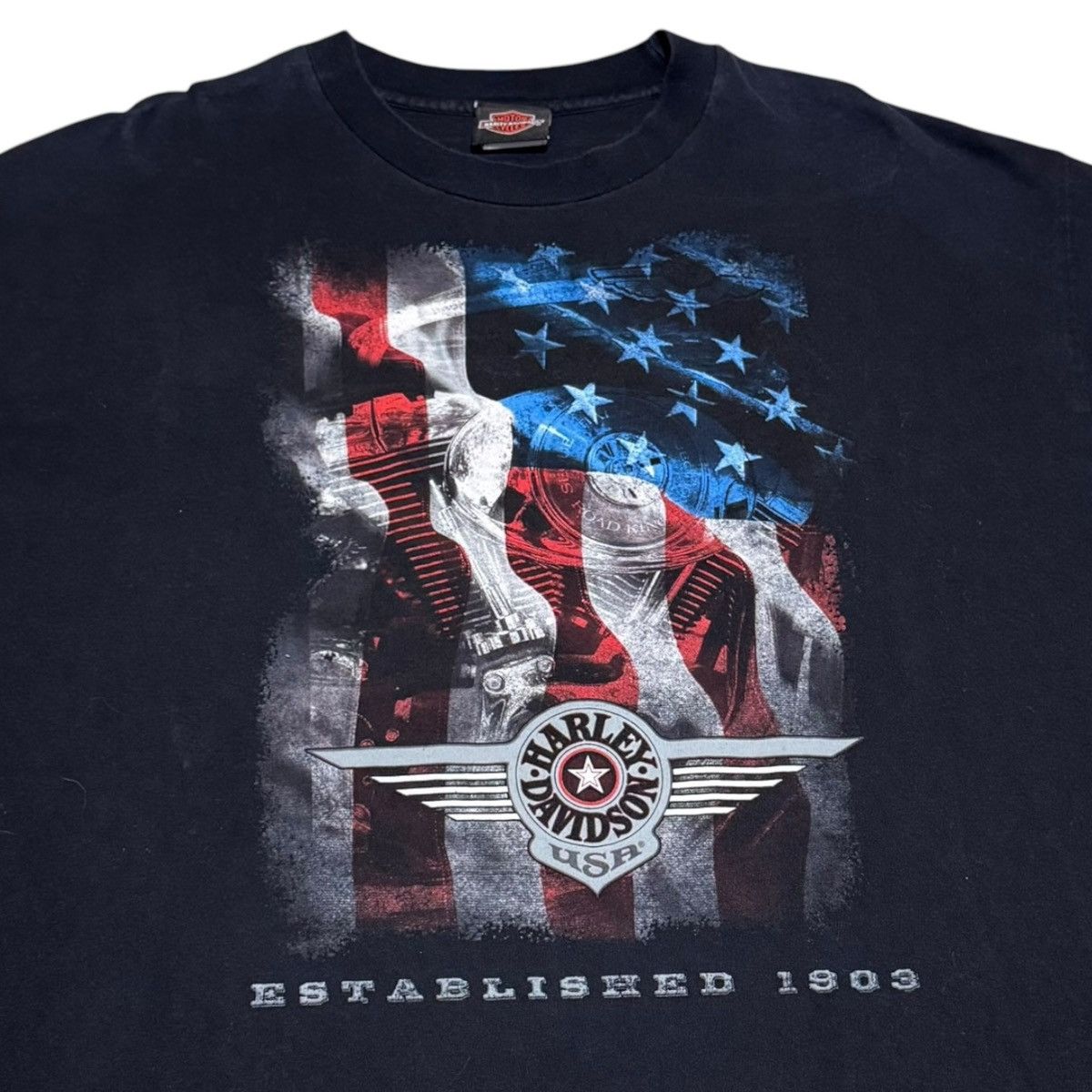 Harley Davidson Harley Davidson American Flag Motorcycle Shirt Adult XL Size US XL / EU 56 / 4 - 2 Thumbnail