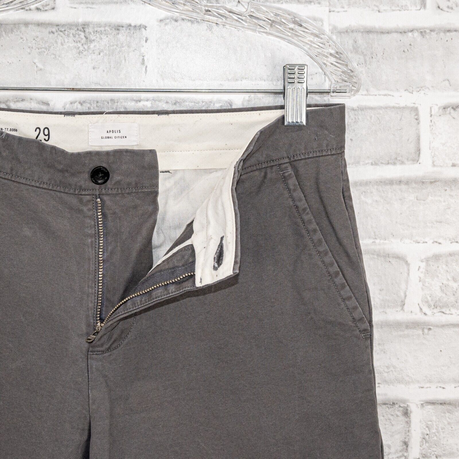 Apolis Apolis Men's Utility Chino Pants in Gray Cotton Size 29x25 Size US 29 - 4 Thumbnail