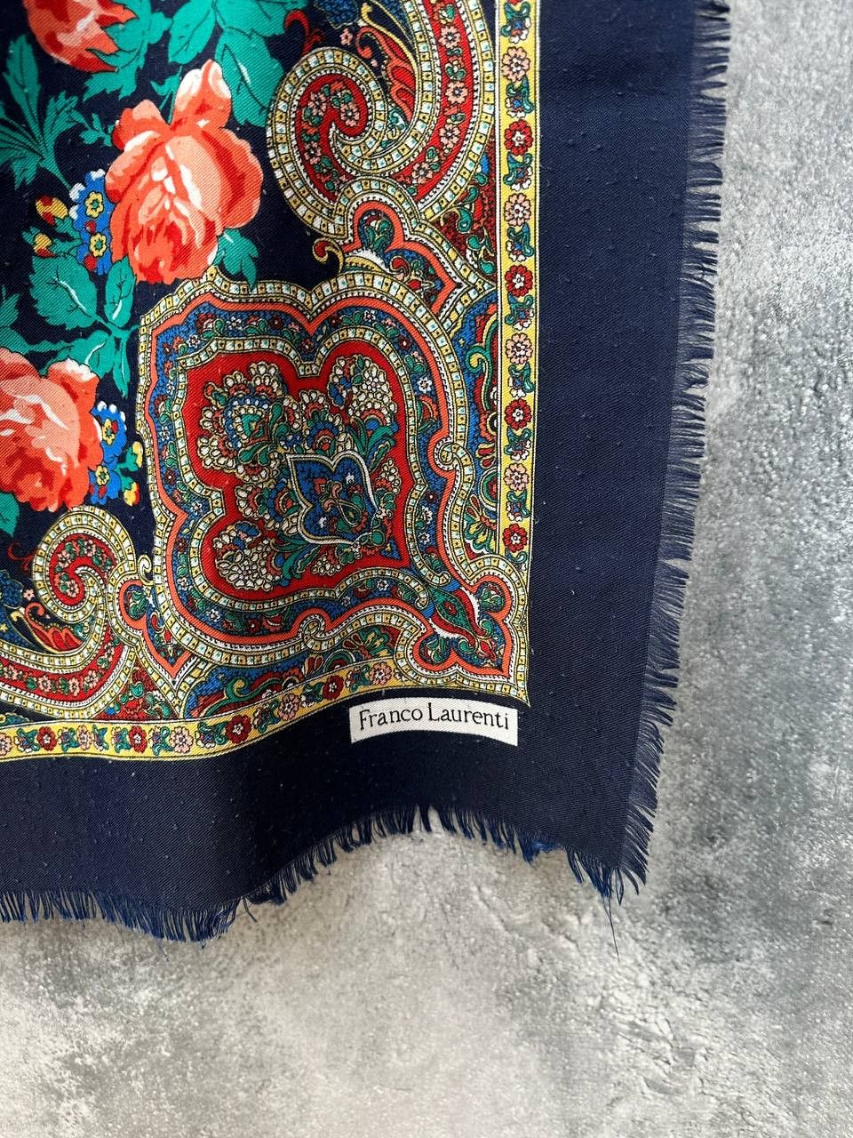 Vintage Franco Laurenti Shawl Vintage 1980s Paisley Fringed Wrap Size ONE SIZE - 6 Thumbnail