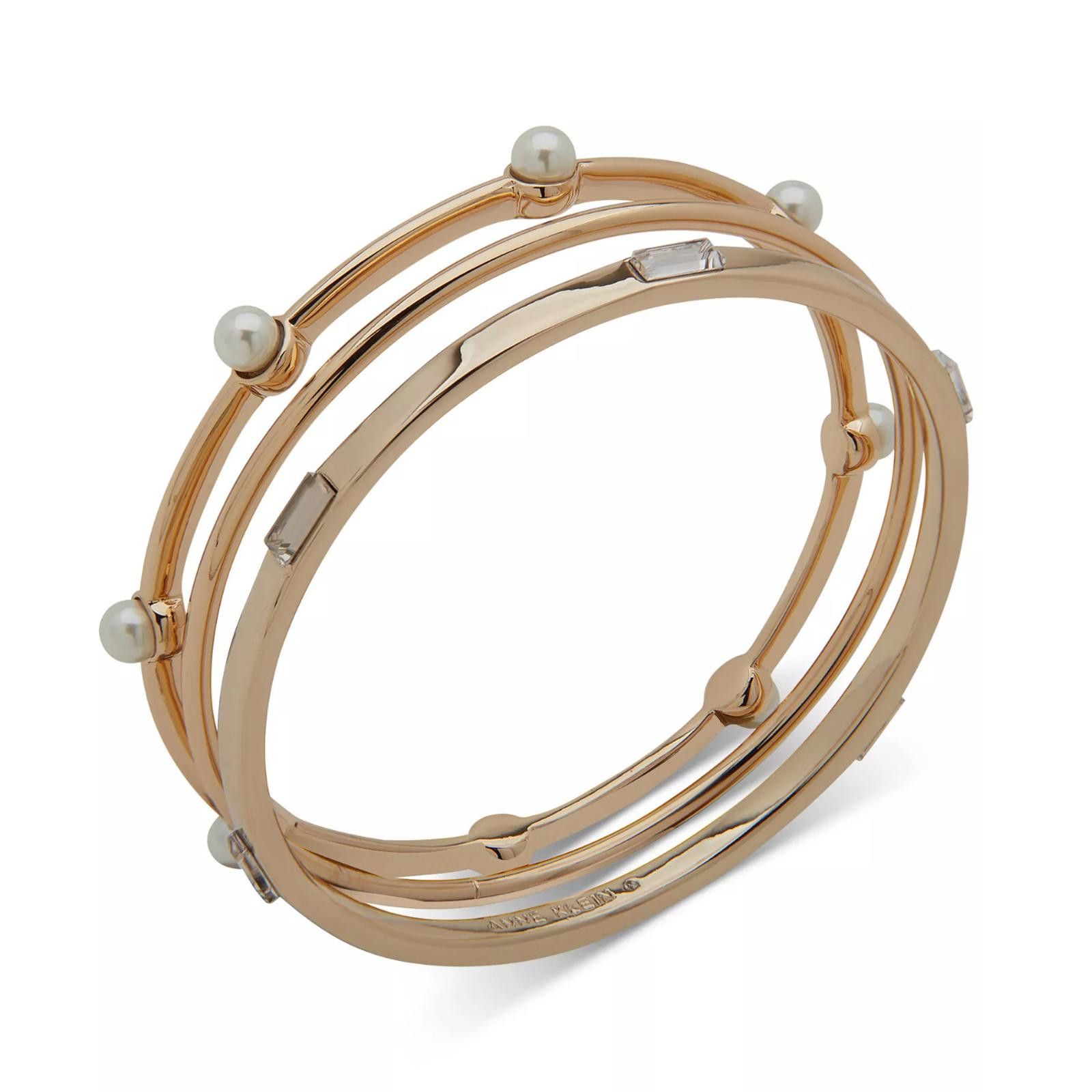 Other Anne Klein Gold-Tone 3-Pc Set Boxed Crystal Bangle Bracelets Size ONE SIZE - 1 Thumbnail