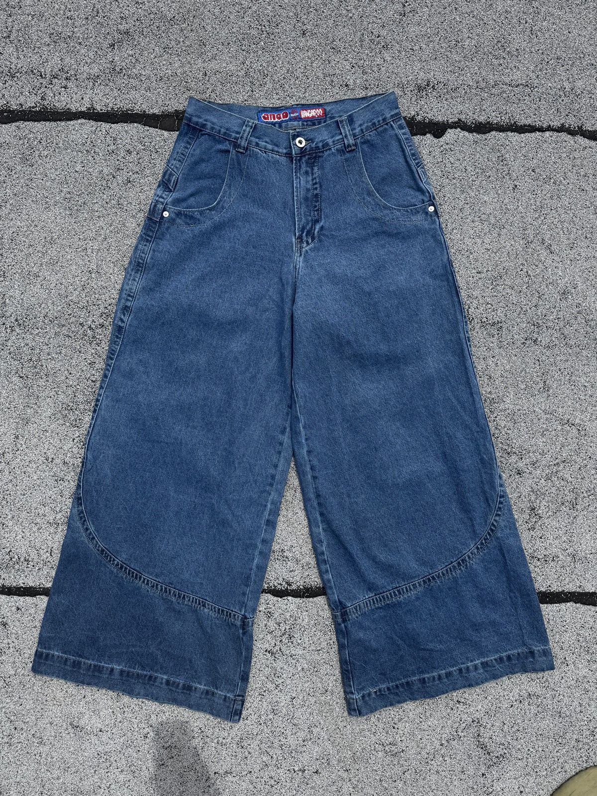 JNCO Kangaroo Jeans 90s/Y2K Baggy Skater Rave Embroidered Pkt Size US 30 / EU 46 - 3 Thumbnail