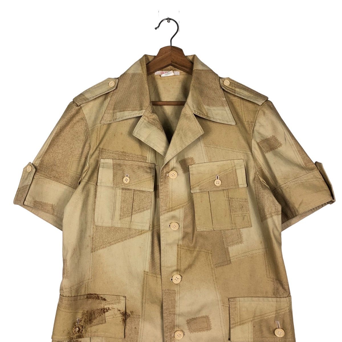 Japanese Brand Vintage Painted Patch Work Shirt Jacket DUrban Issey Miyake Size US M / EU 48-50 / 2 - 3 Thumbnail