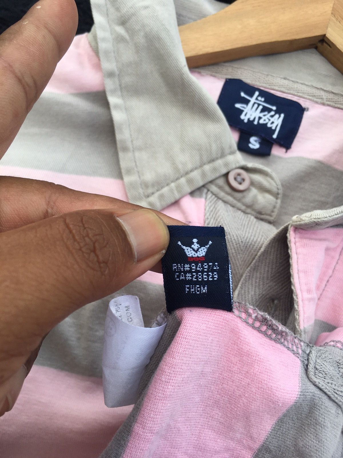 Stussy Rare Vintage Stussy Pink Stripes Collar Shirt Size US M / EU 48-50 / 2 - 13 Thumbnail