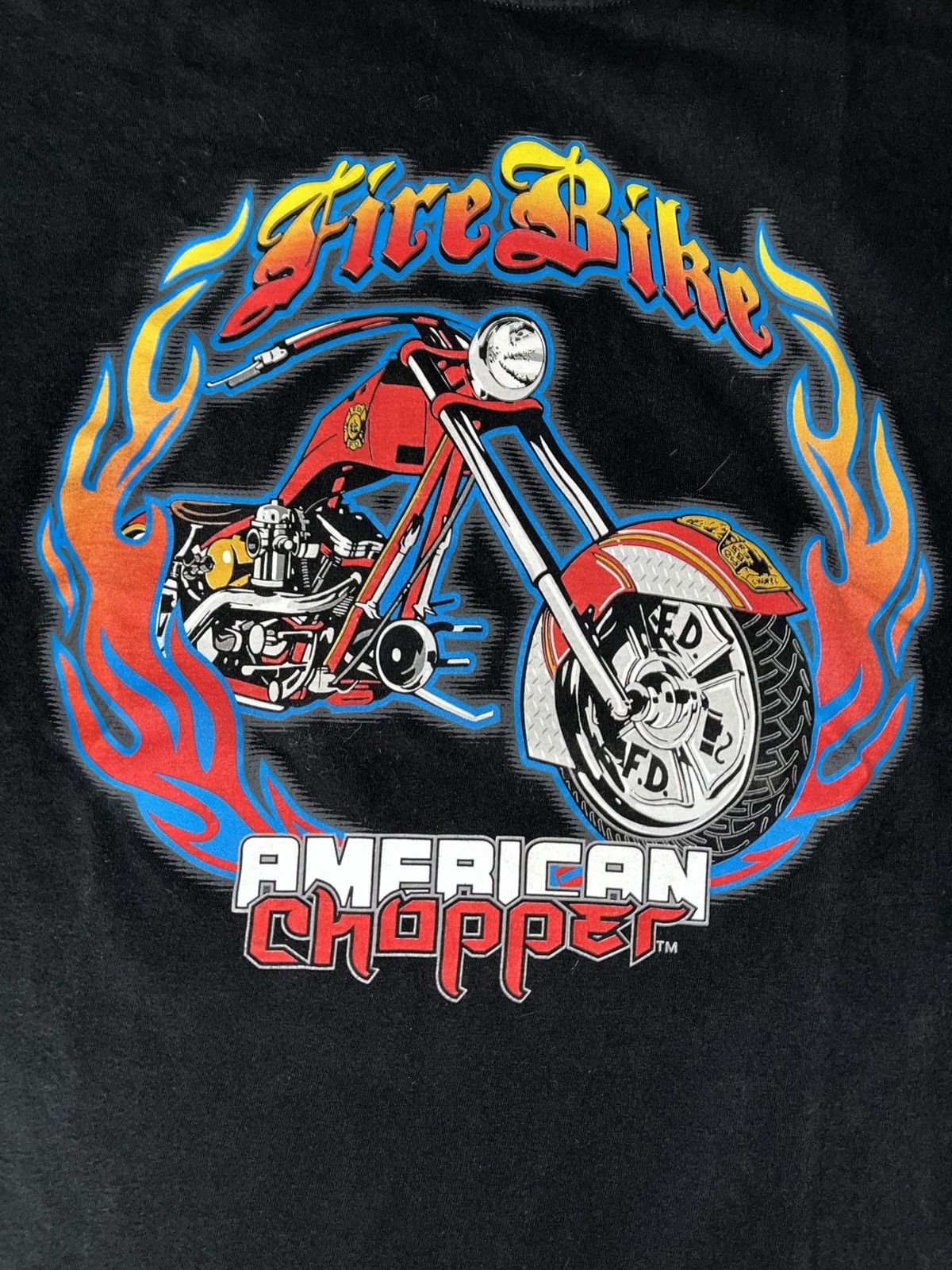 4GSELLER Crazy Y2K Faded Skater Grunge Thrashed ERD Flames Biker Tee Size US XL / EU 56 / 4 - 2 Thumbnail