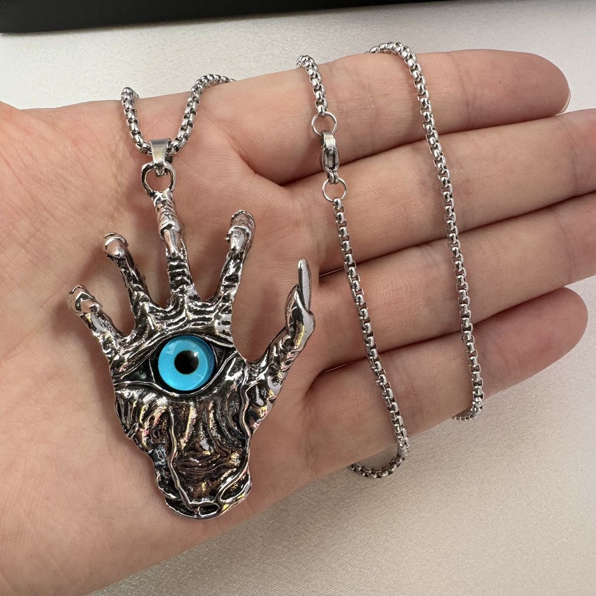 Other Evil Eye Hand Pendant Necklace for Men Women,Unisex Style Size ONE SIZE - 5 Thumbnail
