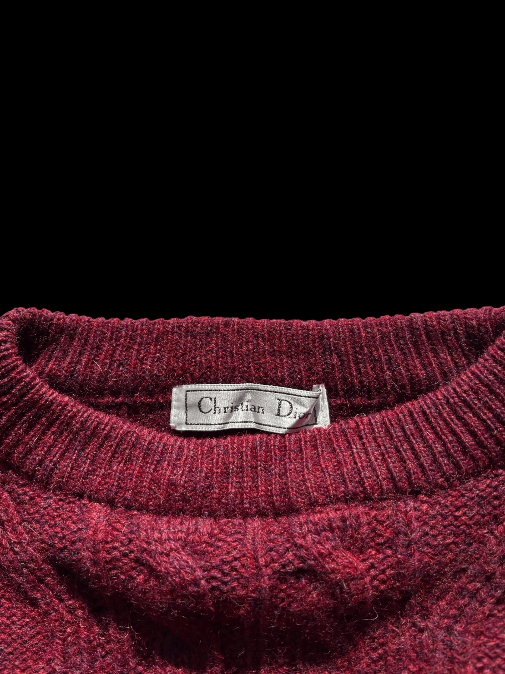 Christian Dior Monsieur Christian Dior vintage burgundy wool knit sweater Size US L / EU 52-54 / 3 - 6 Thumbnail