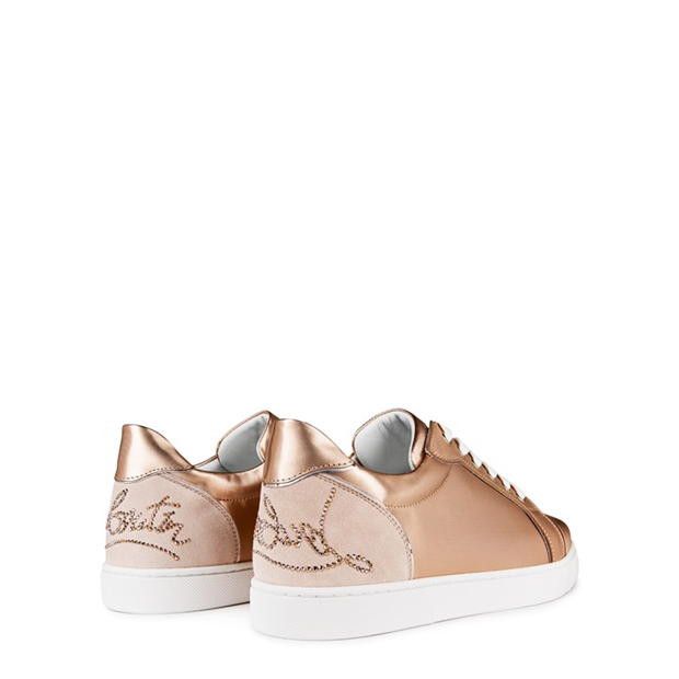 Christian Louboutin Fun Vieira Crystal Embellished Metallic Sneakers Size US 10 / IT 40 - 5 Thumbnail