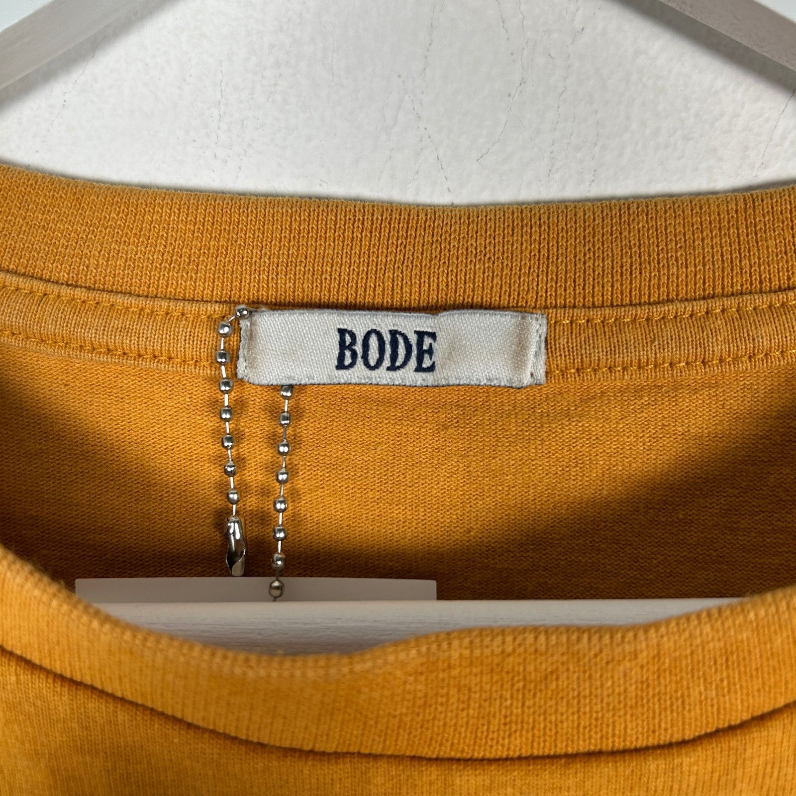Bode Bode Sequin Spell Out Logo Yellow T-Shirt Size XL Size US XL / EU 56 / 4 - 3 Thumbnail