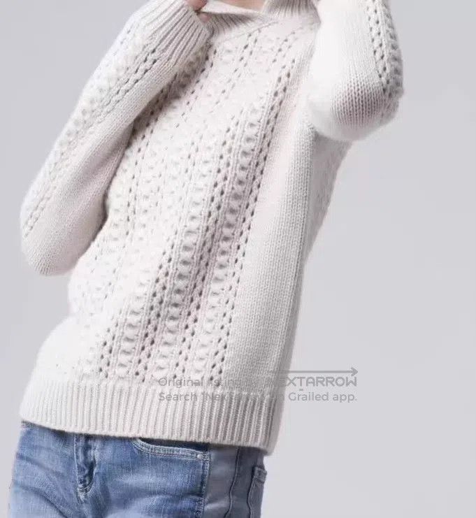 Loro Piana Loro Piana Cable Knit Baby Cashmere Collar Sweater Size XS / US 0-2 / IT 36-38 - 7 Thumbnail