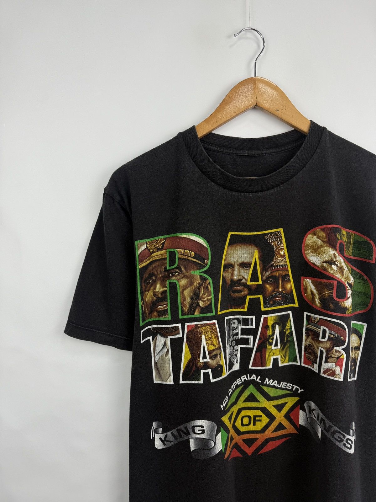 Bob Marley 🇪🇹 Vintage 90s Haile Selassie RasTafari Emperor Ethiopia King Size US L / EU 52-54 / 3 - 2 Thumbnail