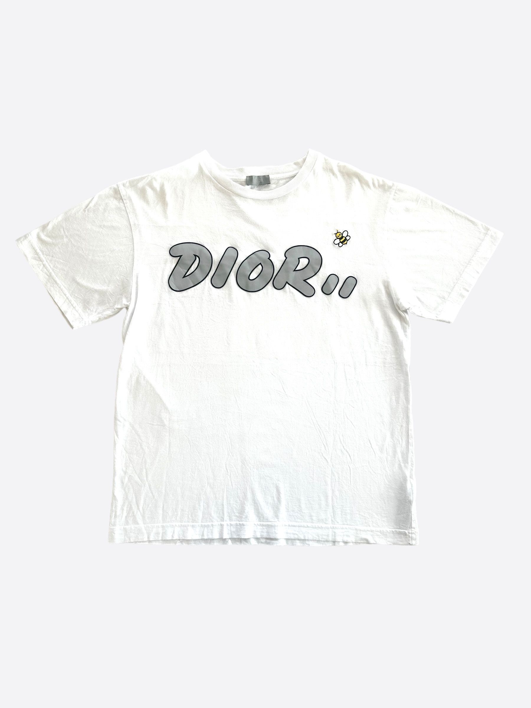 Dior × Kaws Kaws White & Grey Logo T-Shirt | Grailed