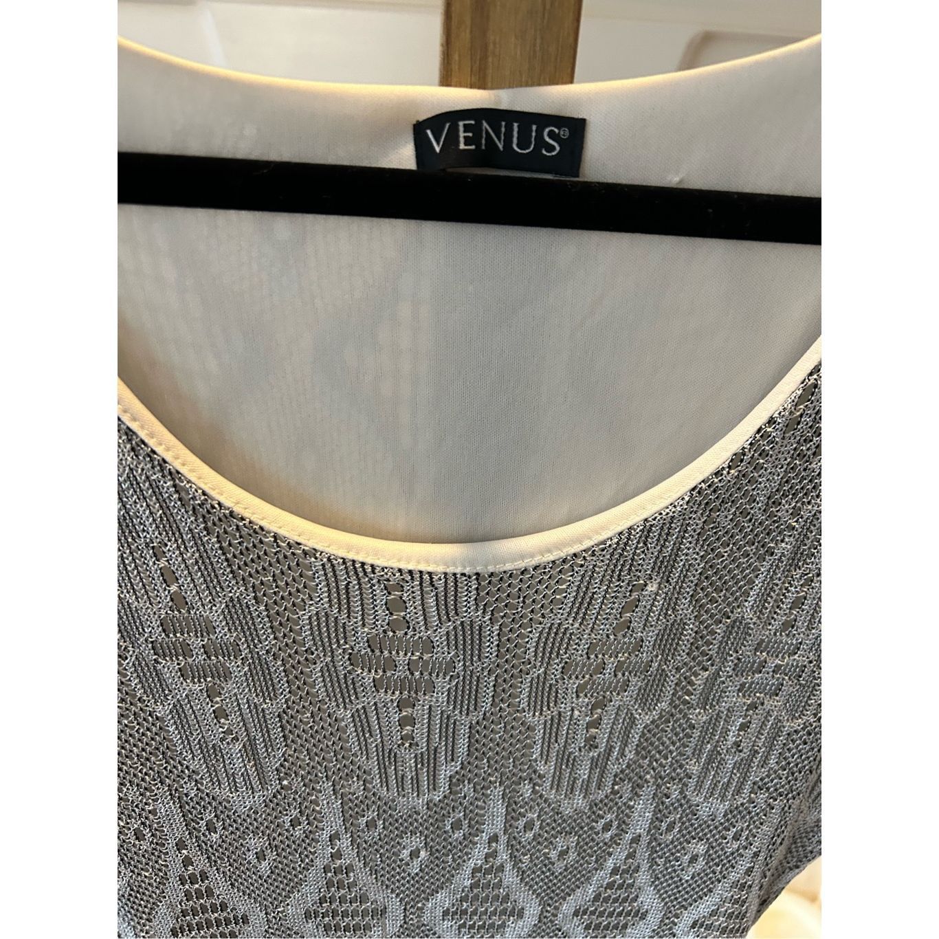 Other Venus Women’s Silver Lace Bodycon Flapper Short Dress With T Size S / US 4 / IT 40 - 3 Thumbnail