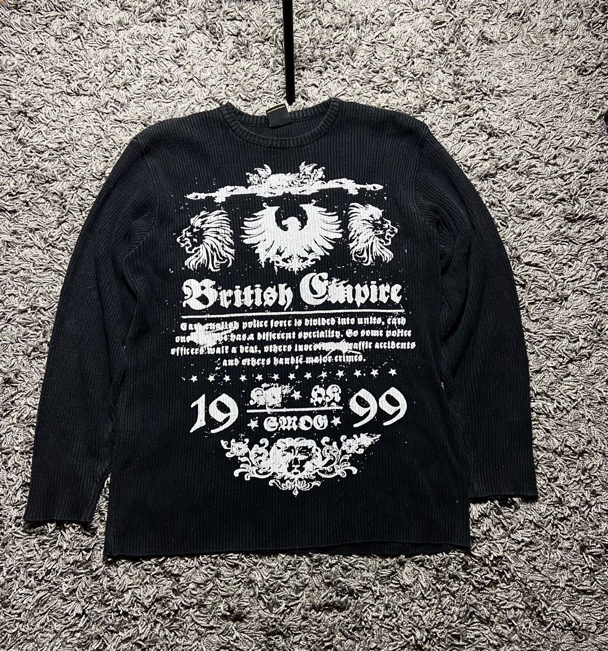 VINTAGE Y2K KNITTED AVANT GARDE SWEATER SMOG BRITISH EMPIRE