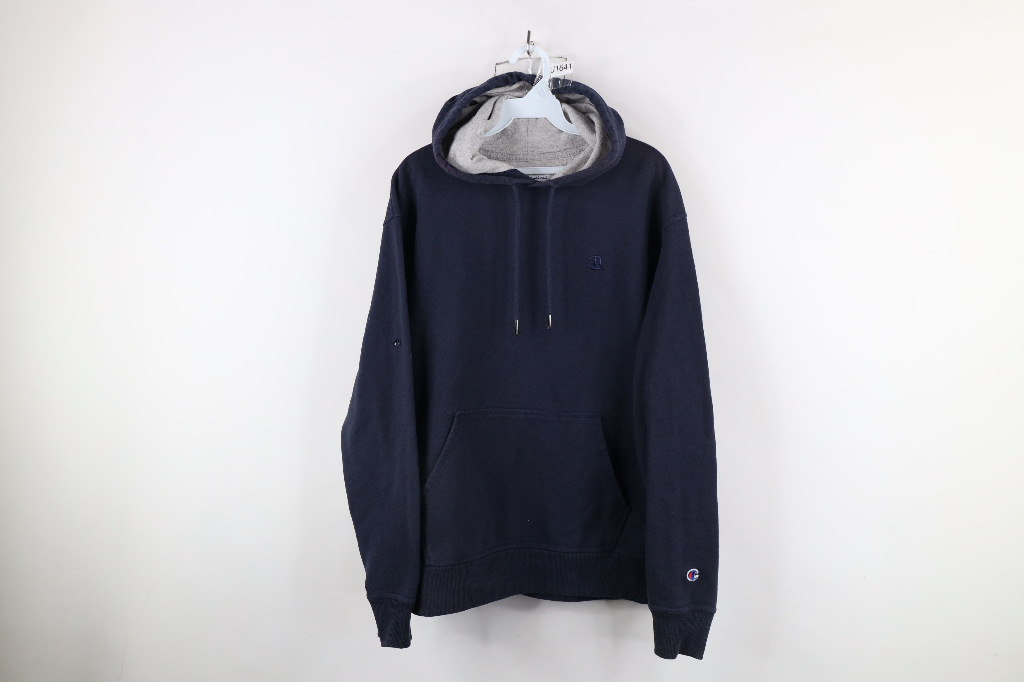Champion × Vintage Vintage Champion Classic Logo Hoodie Sweatshirt Navy Blue Size US M / EU 48-50 / 2 - 1 Thumbnail