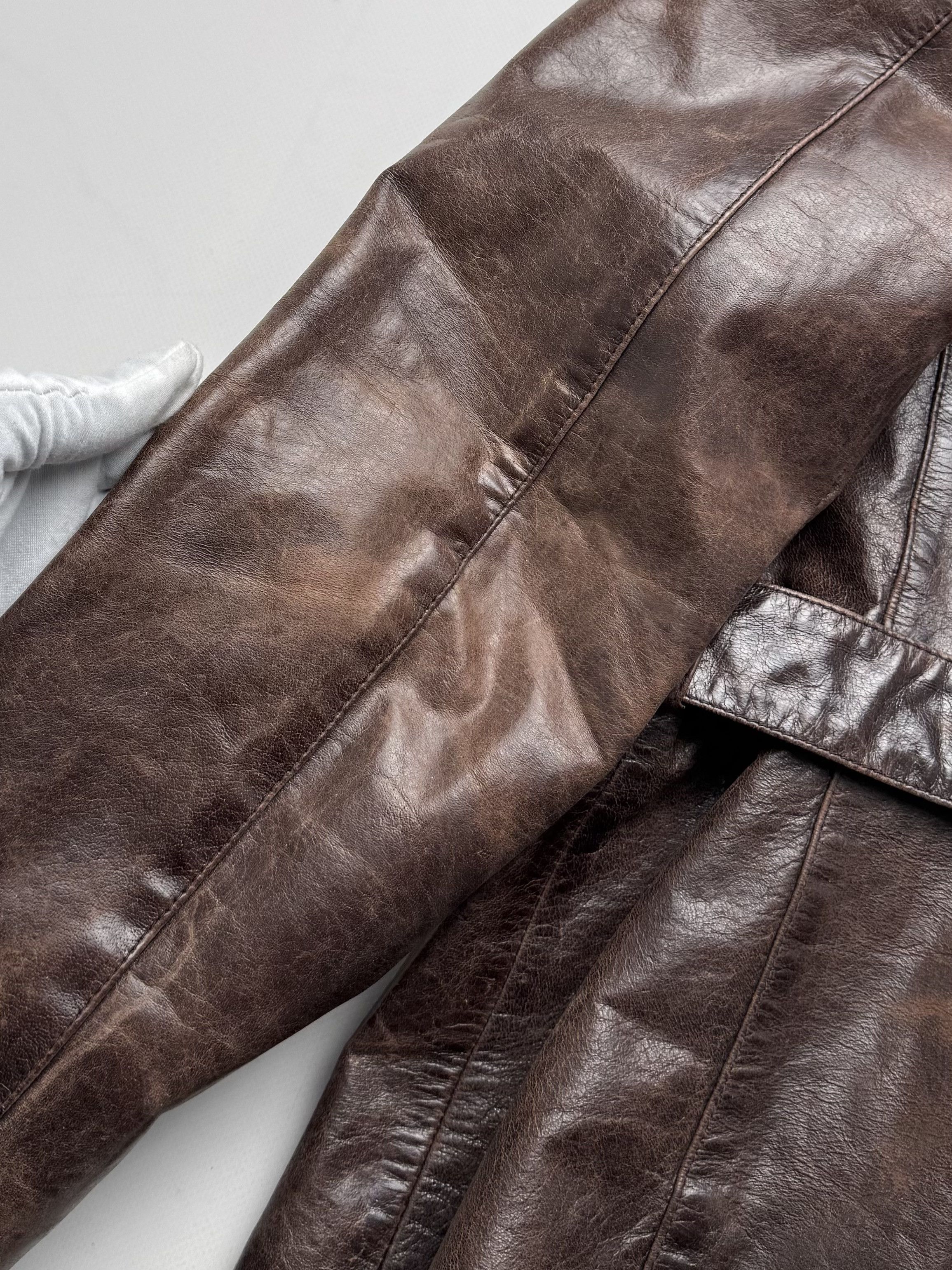 Vintage Vintage Leather Jacket Belted Zip Up Style Biker Coat E2 Size M / US 6-8 / IT 42-44 - 10 Thumbnail