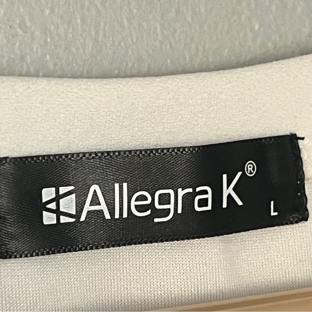 Designer Allegra K Women's Glitter Crop Top Short Sleeves White Large Size XL / US 12-14 / IT 48-50 - 5 Thumbnail