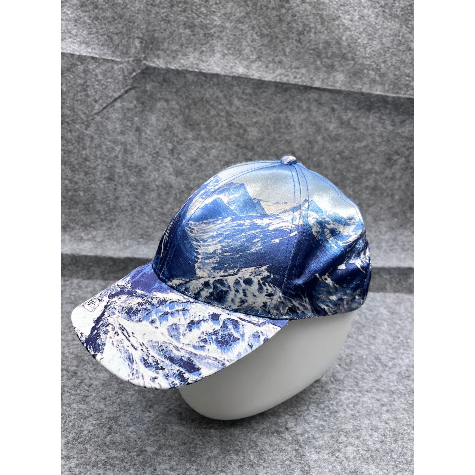 Vintage Snowy Mountains Hat Cap Strap Back Adult One Size Blue 100% Polyester Outdoor Size ONE SIZE - 4 Thumbnail