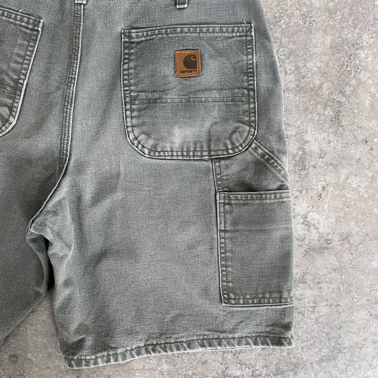 Carhartt VTG Carhartt Faded Moss Green Carpenter Baggy Shorts Jorts Size US 34 / EU 50 - 4 Thumbnail