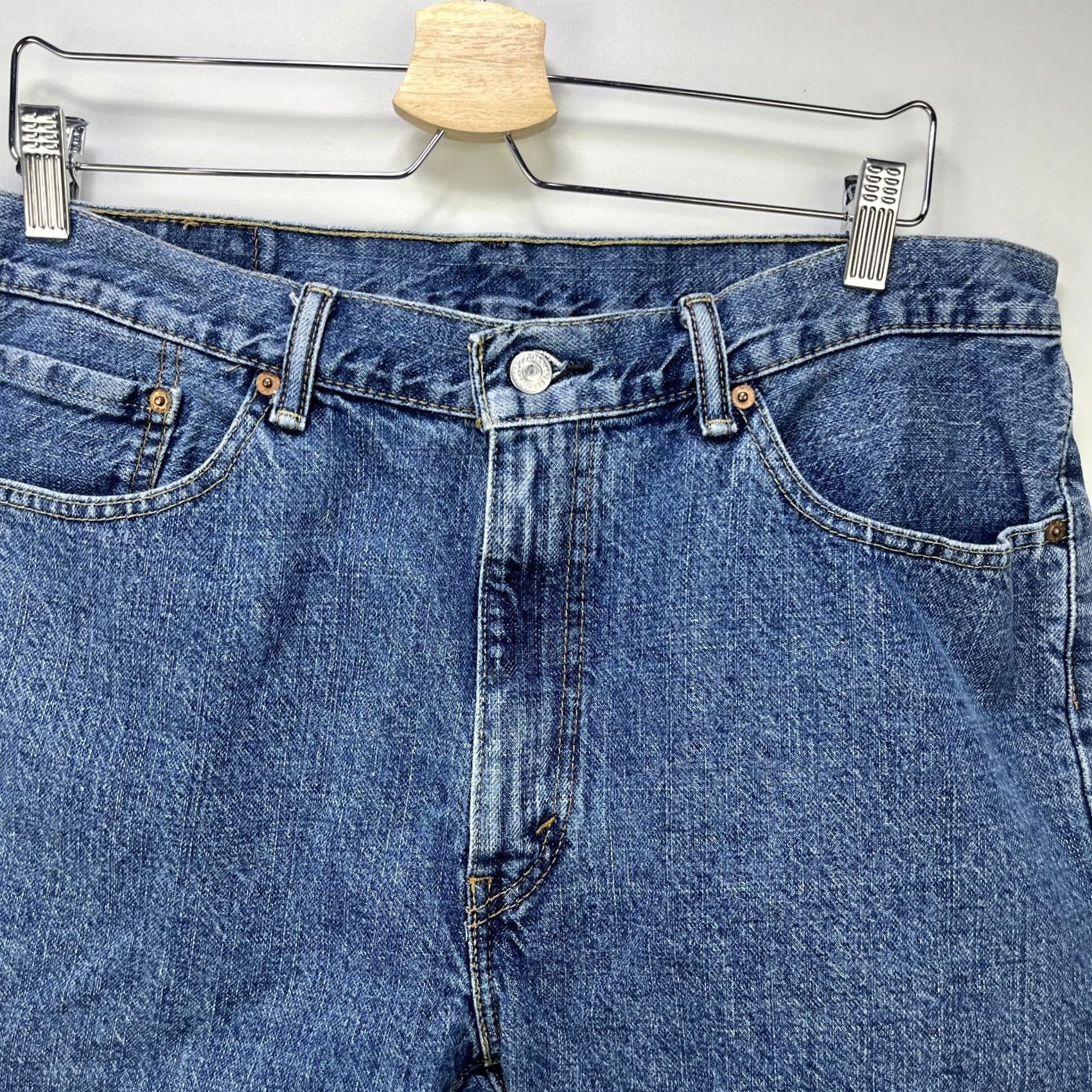 Levi's VINTAGE Levi's 505 Regular Fit Denim Jean Shorts W36 Jorts Blue 90s Mens Size US 36 / EU 52 - 4 Thumbnail