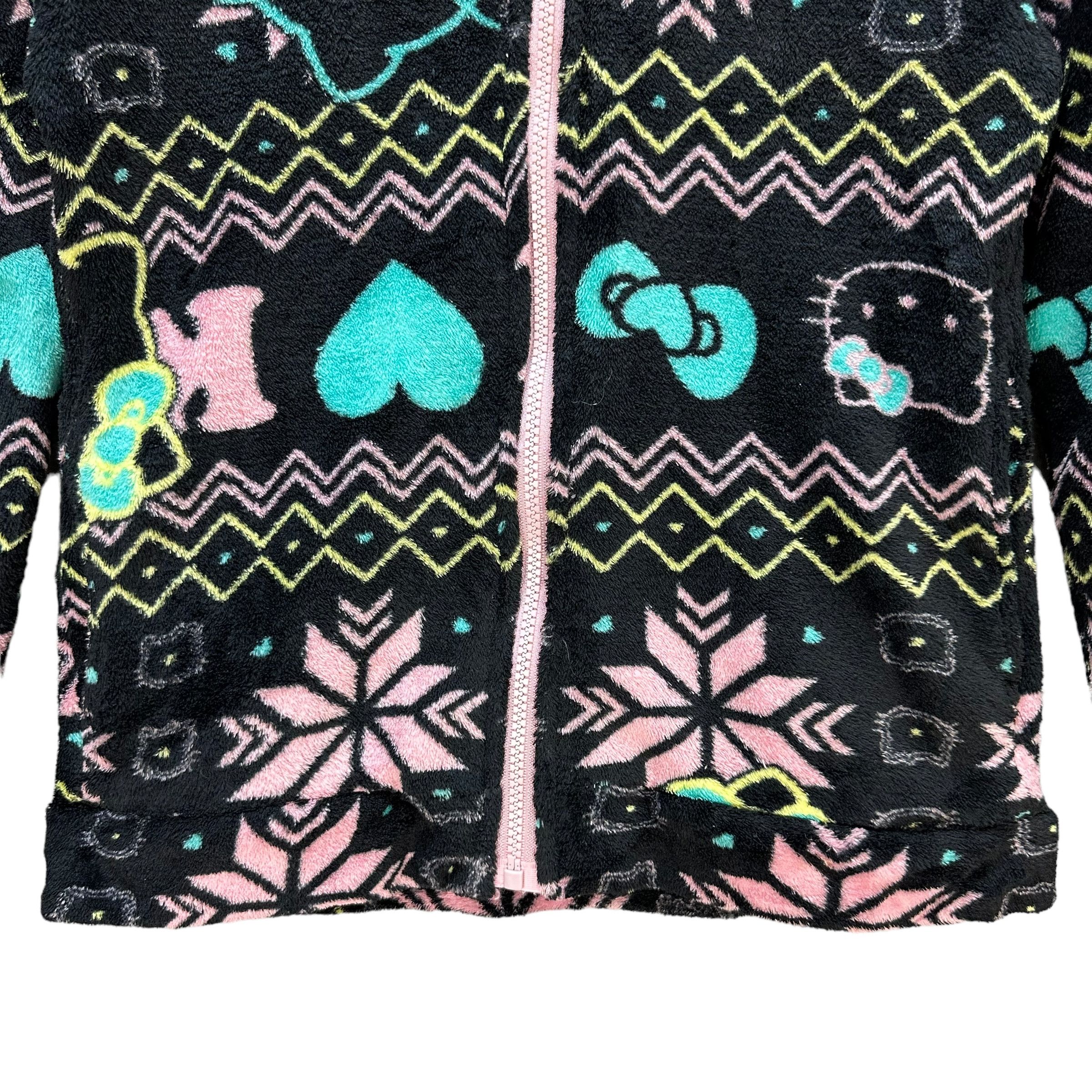 Japanese Brand HELLO KITTY Fullprint Fleece Zipper Hoodies Youth M #A3-0057 Size M / US 6-8 / IT 42-44 - 3 Thumbnail