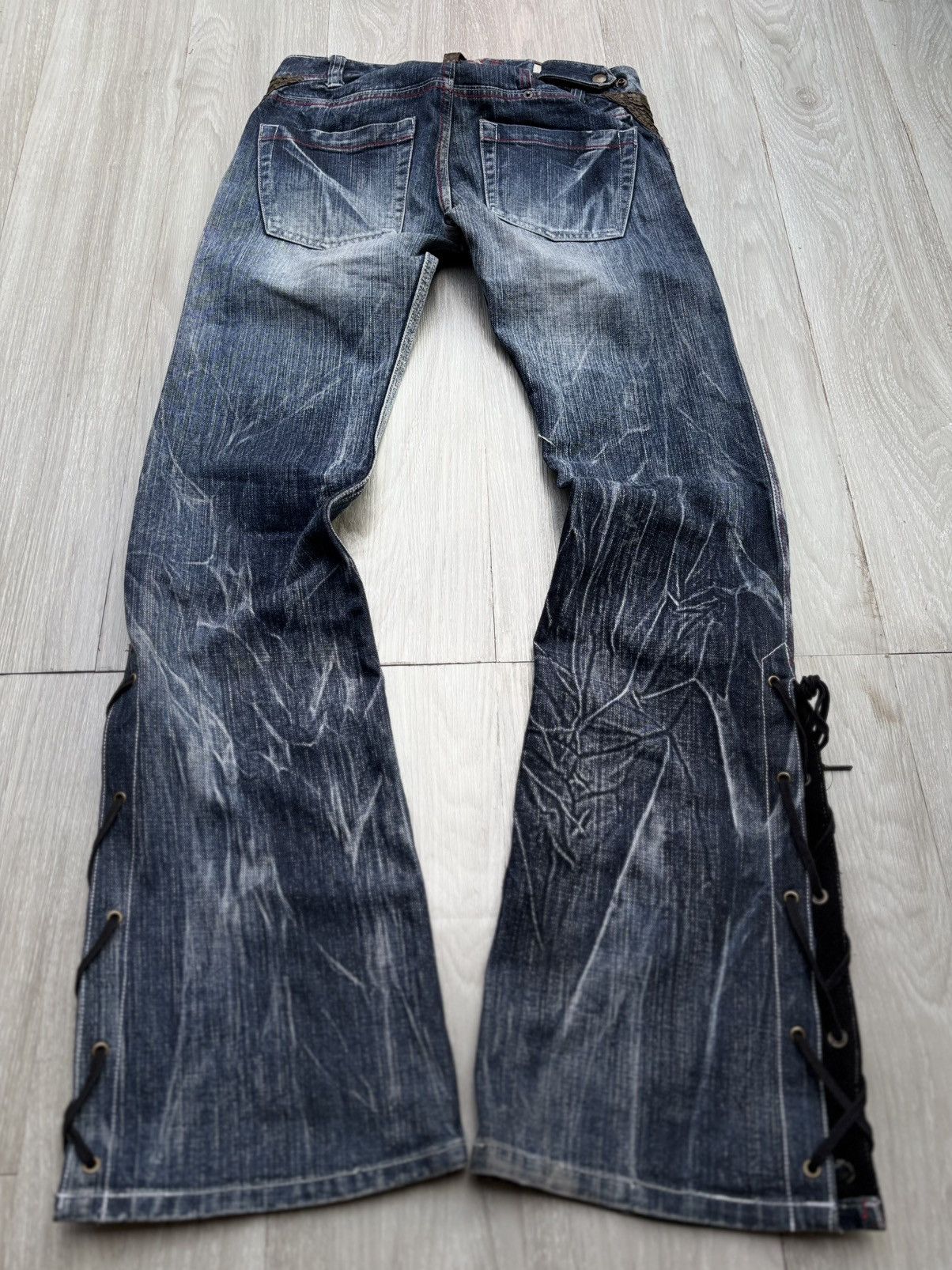 Japanese Brand REVOLUTION lace up flare jeans Size US 27 - 10 Thumbnail