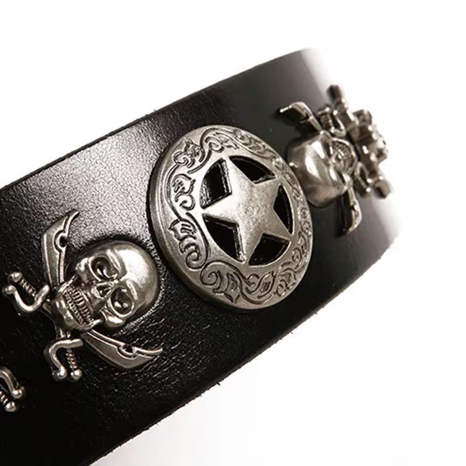 Other Genuine Leather Vintage Harajuku Cowboy Style Belt Y2k 90’s Size ONE SIZE - 5 Thumbnail