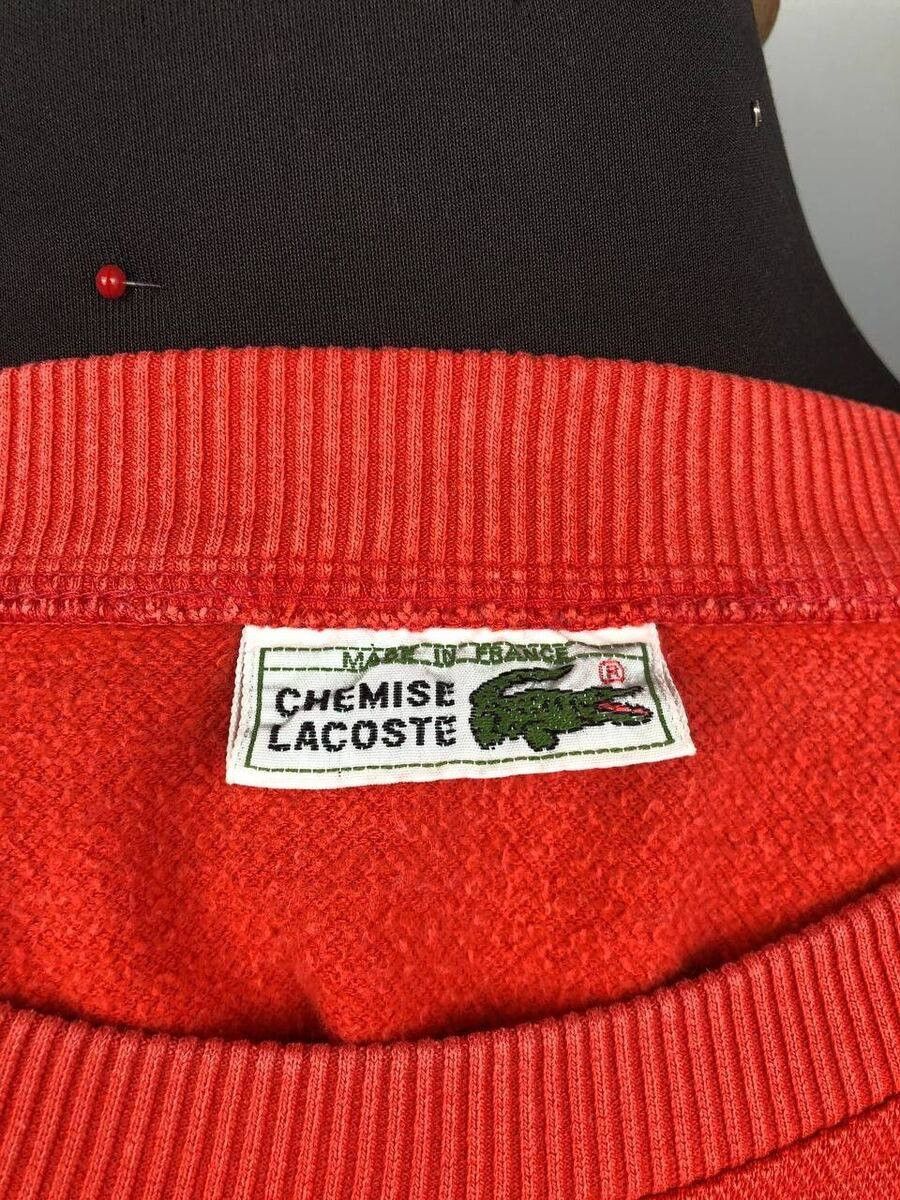 Lacoste Lacoste Big Logo Red Vintage Sweatshirt Made in France Size US L / EU 52-54 / 3 - 6 Thumbnail