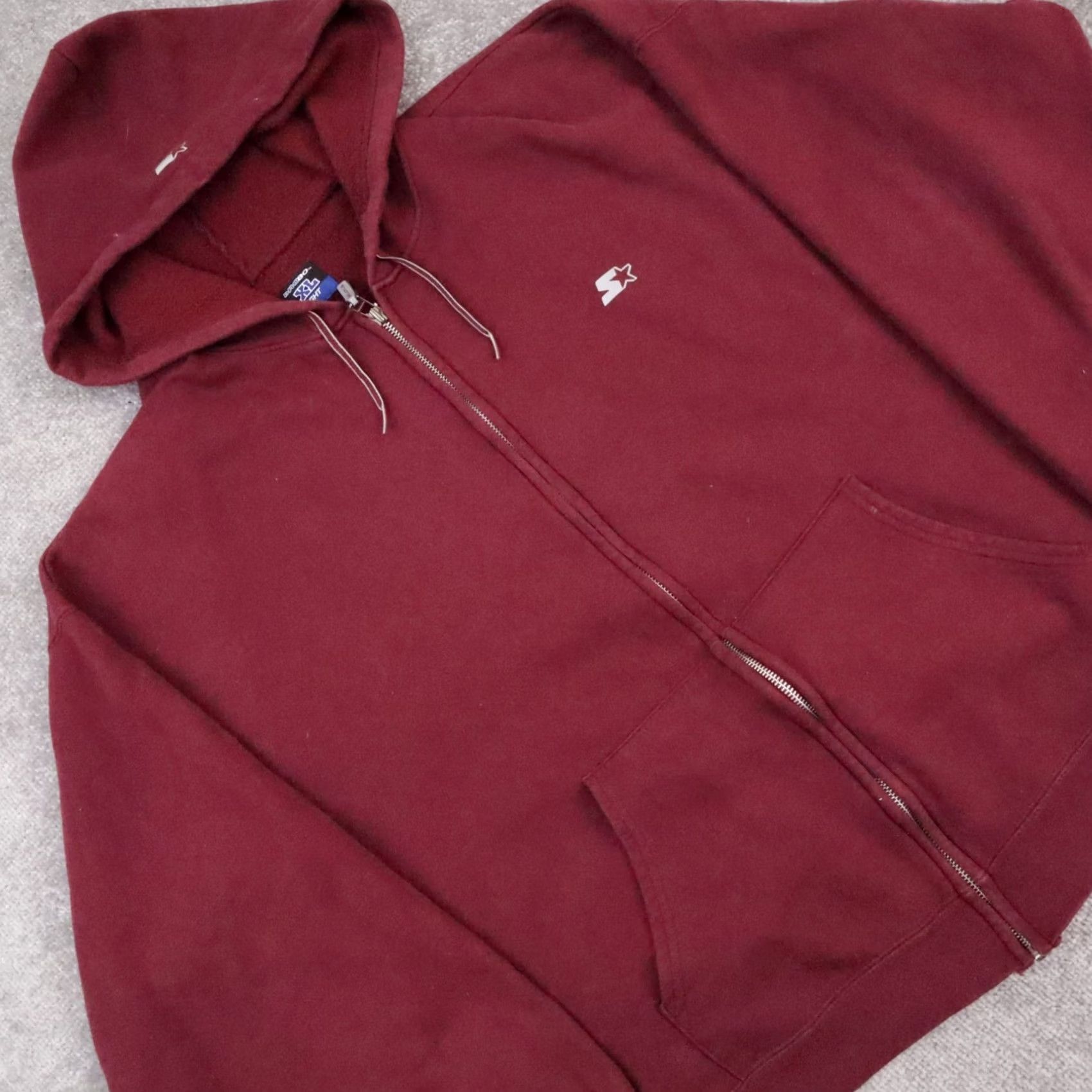 Starter VINTAGE Starter Red Long Sleeve Full Zip Hooded Drawstring Jacket XL Mens 90s Sports Hoodie Size US XL / EU 56 / 4 - 7 Thumbnail