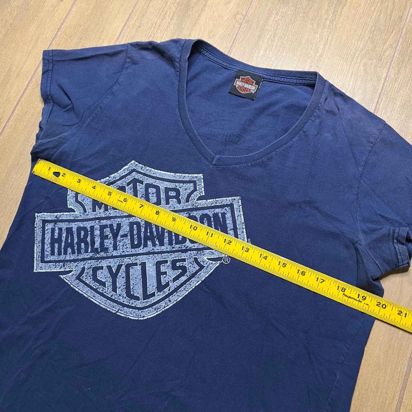 Harley Davidson Harley-Davidson women's Sz L/XL blue v-neck short-sleeve Size US XL / EU 56 / 4 - 5 Thumbnail