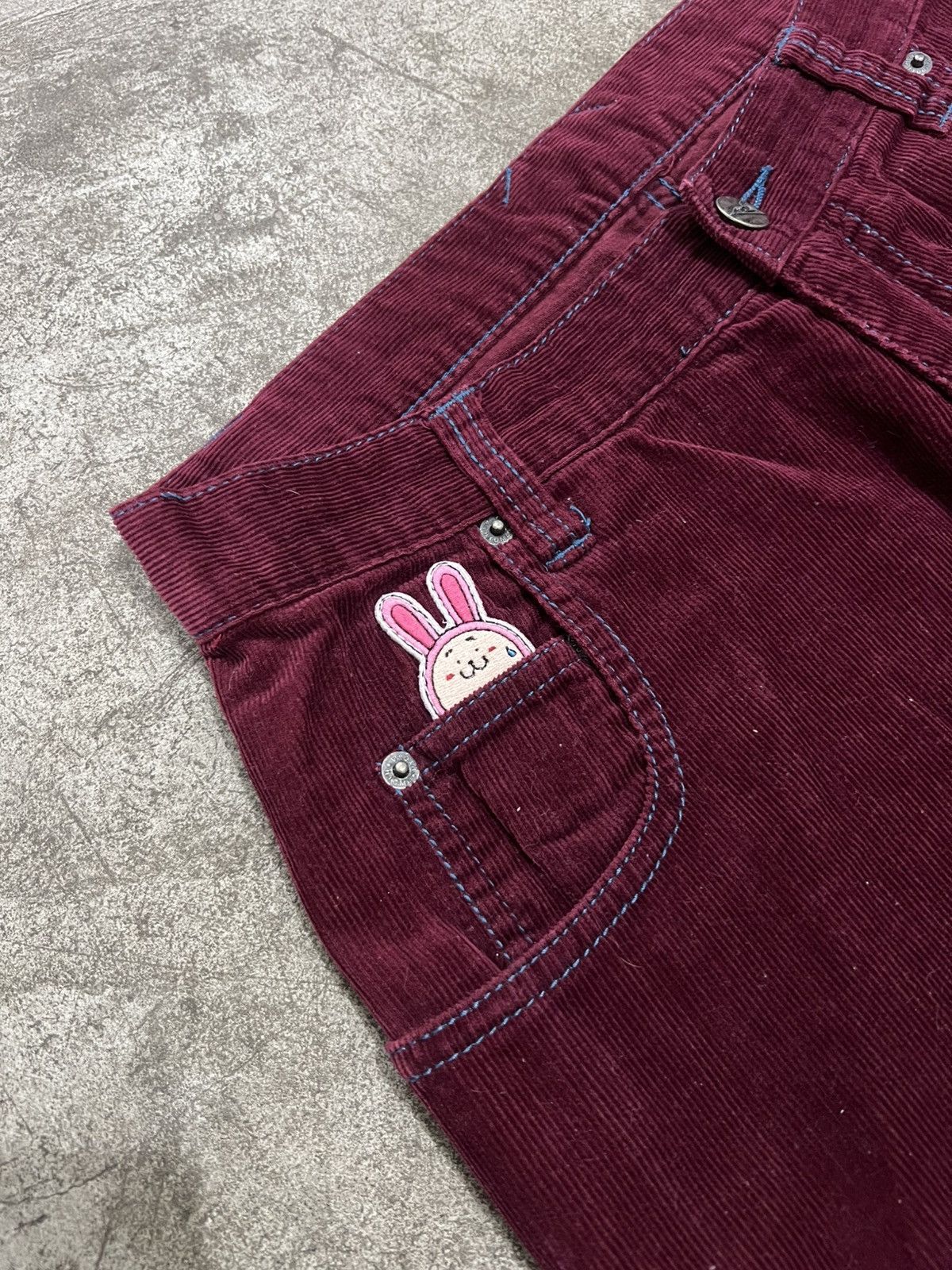 20471120 20471120 Hyoma ‘Blue Line’ Maroon Corduroy Trousers Pants Size US 29 - 3 Thumbnail