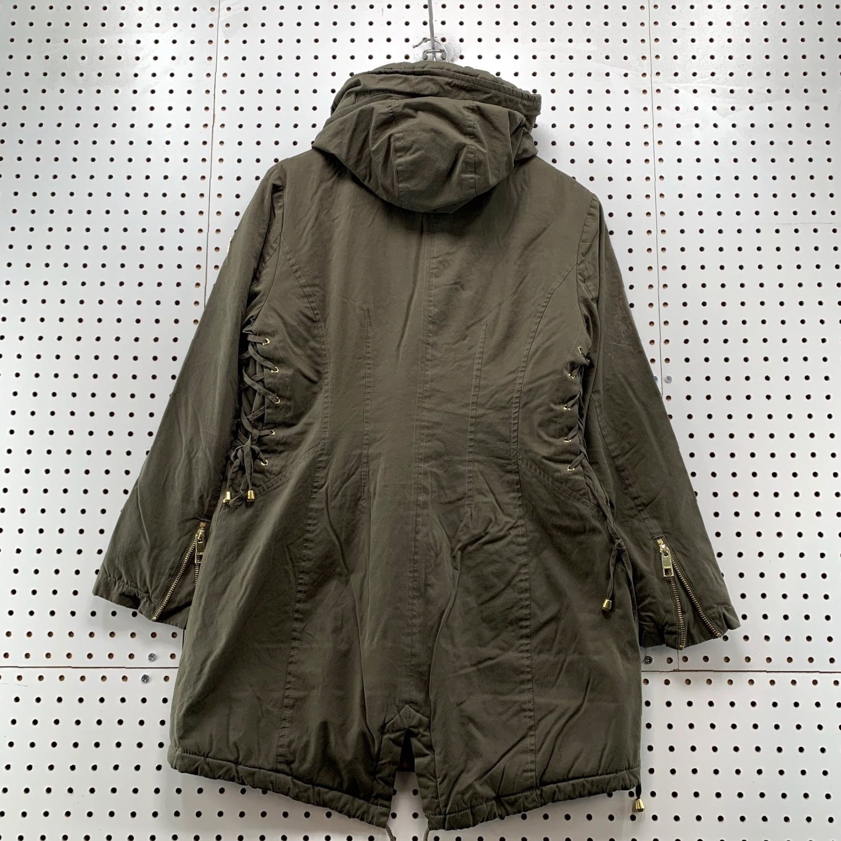 Guess GUESS Parka Jacket Coat Women M Olive Green Hooded Zip Snap Insulated Winter Jacket - 90s? Size M / US 6-8 / IT 42-44 - 2 Thumbnail