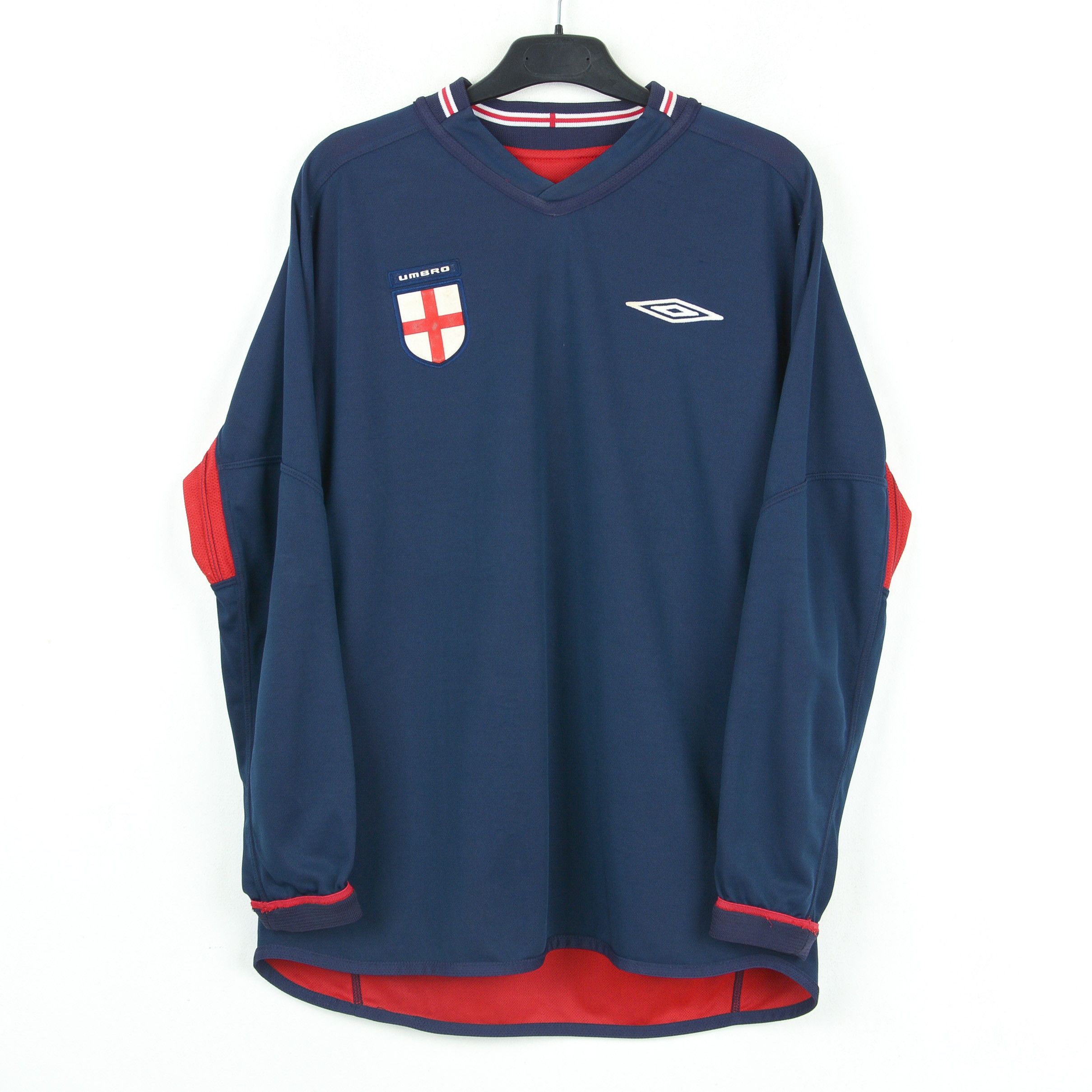 ウェア UMBRO M 2002 ENGLAND Long sleeve uniform 2002 England Home Long Sleeve Retro Jersey