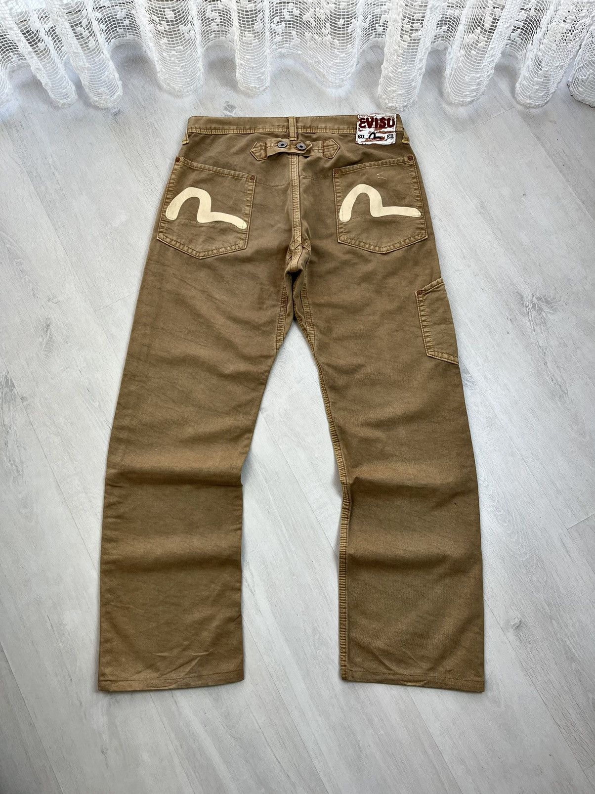 Pre-owned Evisu X Vintage Evisu Jeans Japanese Workwear Pants Y2k 90's In Brown